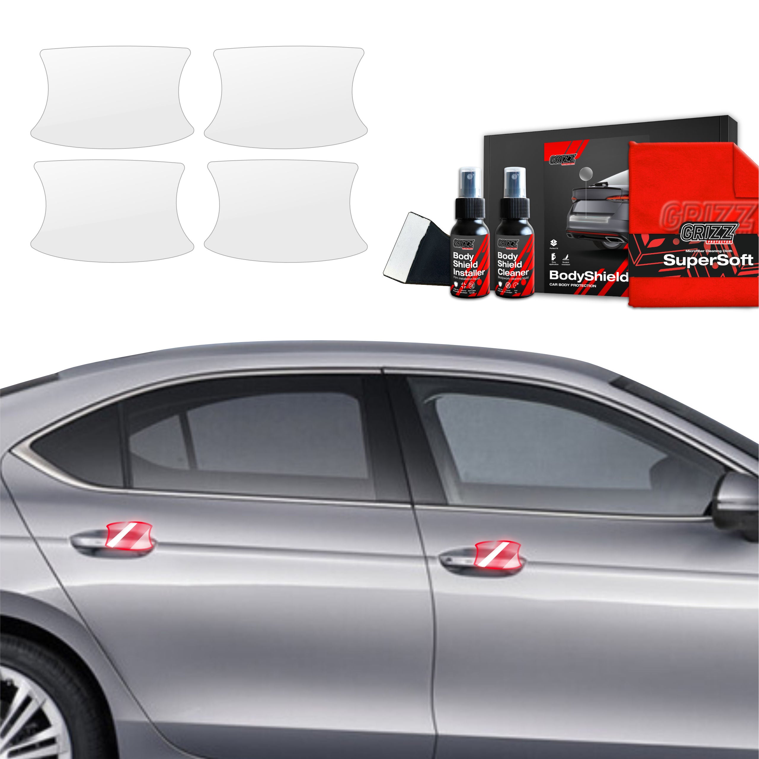 Folie de protecție 4în1 pentru adâncituri mânere uși - Skoda Superb 4 Liftback (2024-2025)