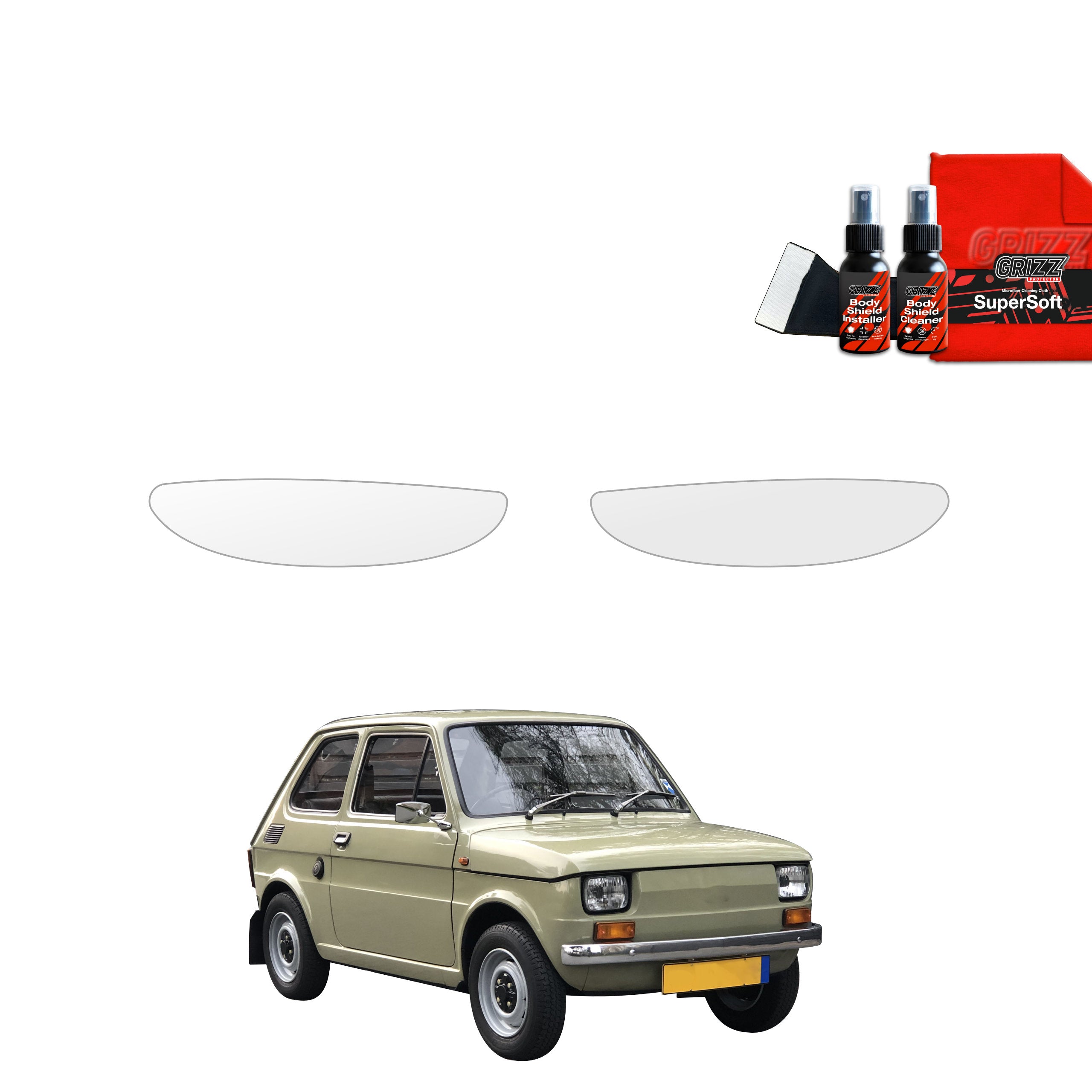 Folie de protecție 2în1 pentru adânciturile mânerelor ușilor - Fiat 126P (1972-2000)