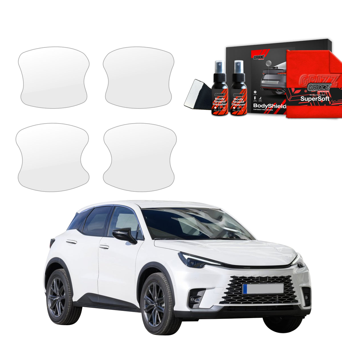 Folie de protecție 4în1 pentru adâncituri mânere uși - Lexus LBX (2023-2025)