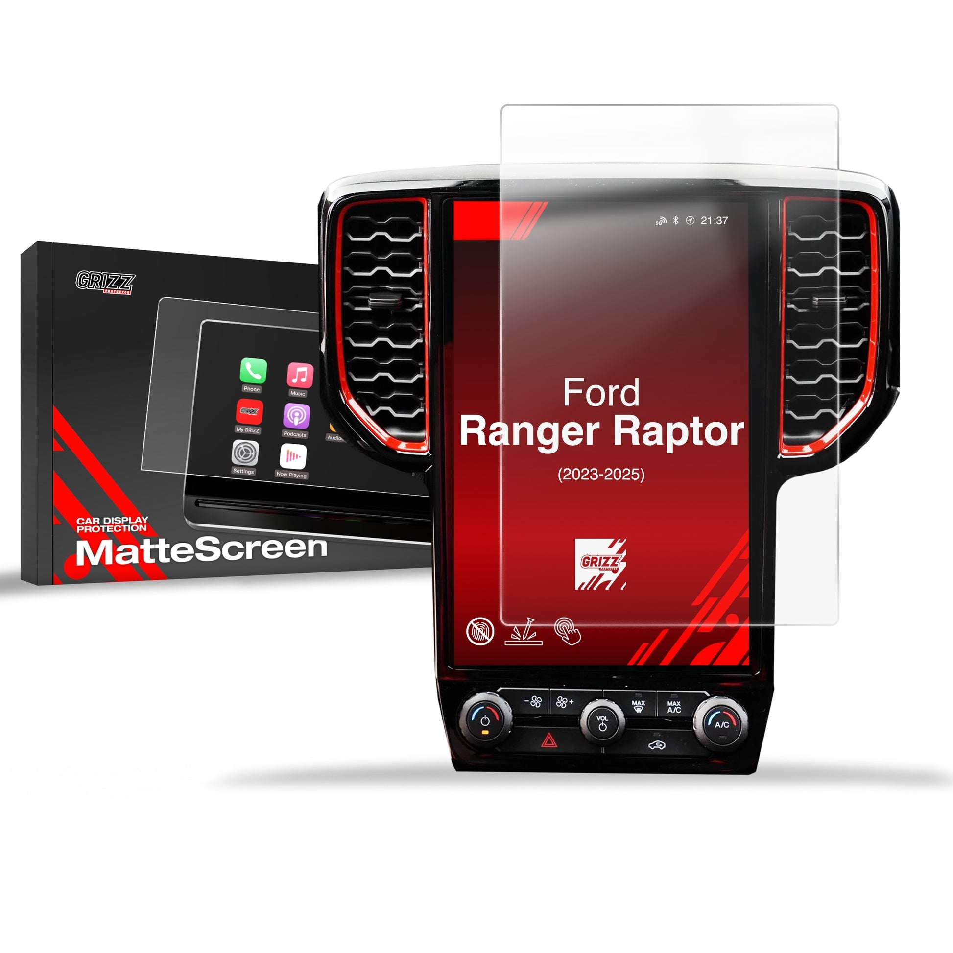 Folie de protecție pentru ecran Ford Ranger Raptor 12,3" (2023-2025) Anti-Amprentă, Mată