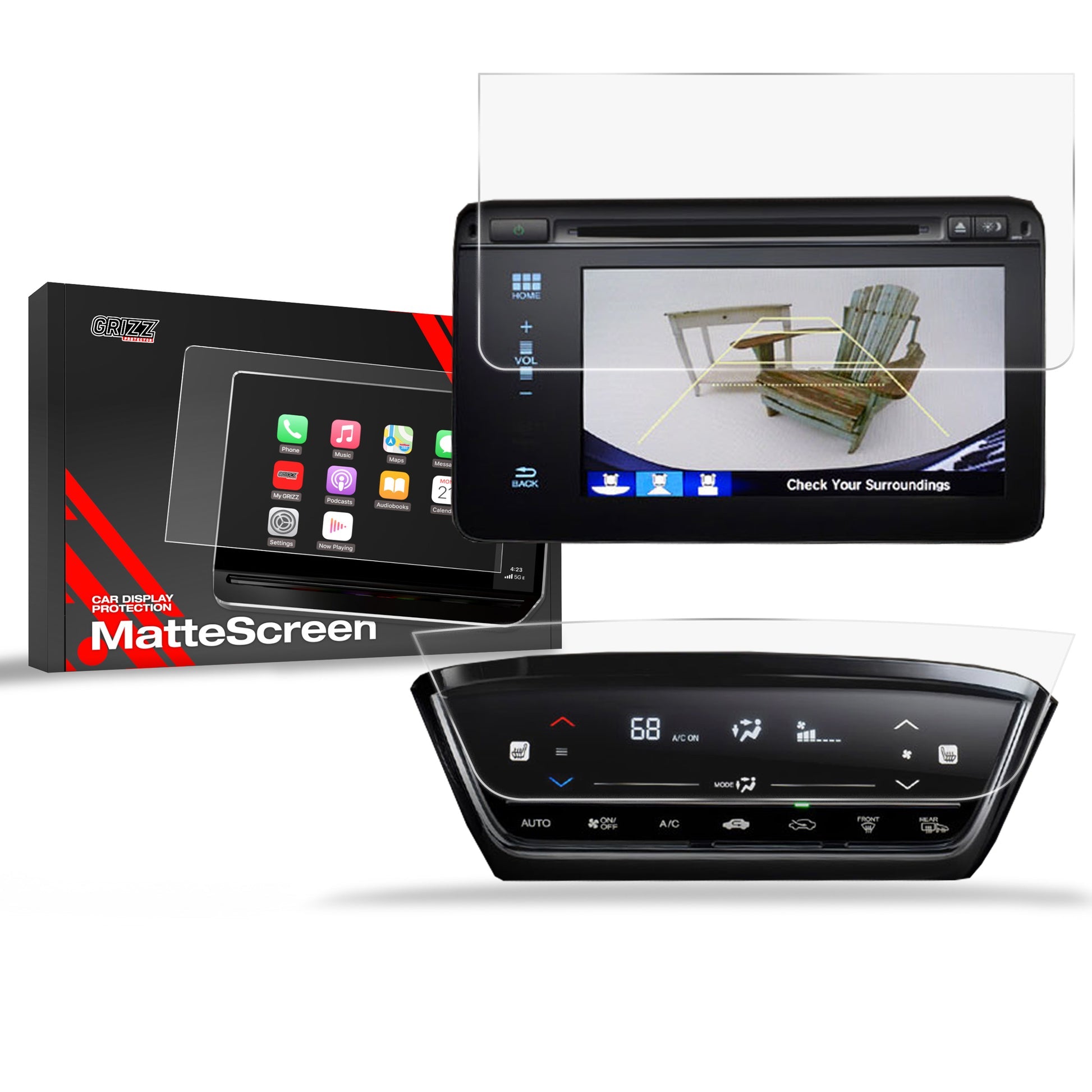 Folie de protecție pentru ecran 2în1 pentru Honda HR-V 2 (2015-2018) Anti-Amprentă, Mată