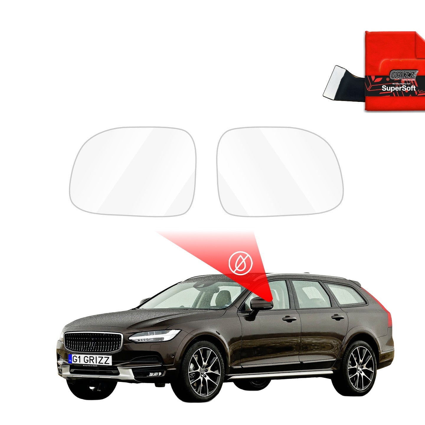 Folie de protecție împotriva ploii pentru oglinzile exterioare - Volvo V90 Cross Country (2016-2020)
