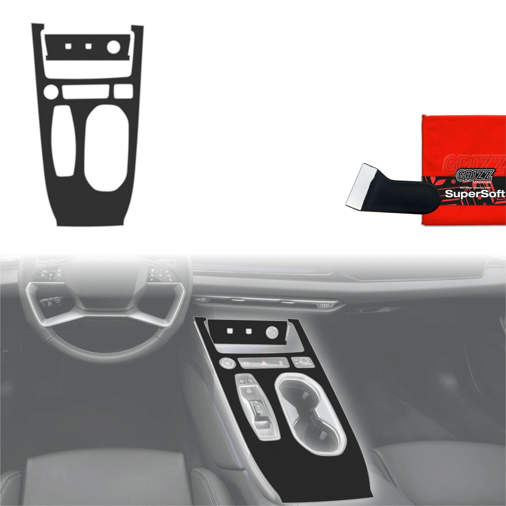 Folie de protecție 2în1 pentru consola centrală - Audi A6 C9 (2025-2026) Negru Mat Antiamprentă