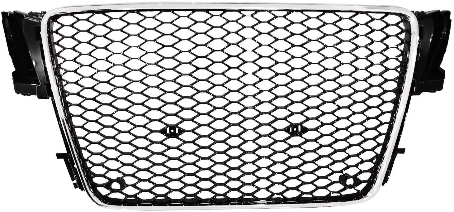Grila sport tip plasă neagră cu ramă cromată, compatibilă cu Audi A5 B8, 2007-2011