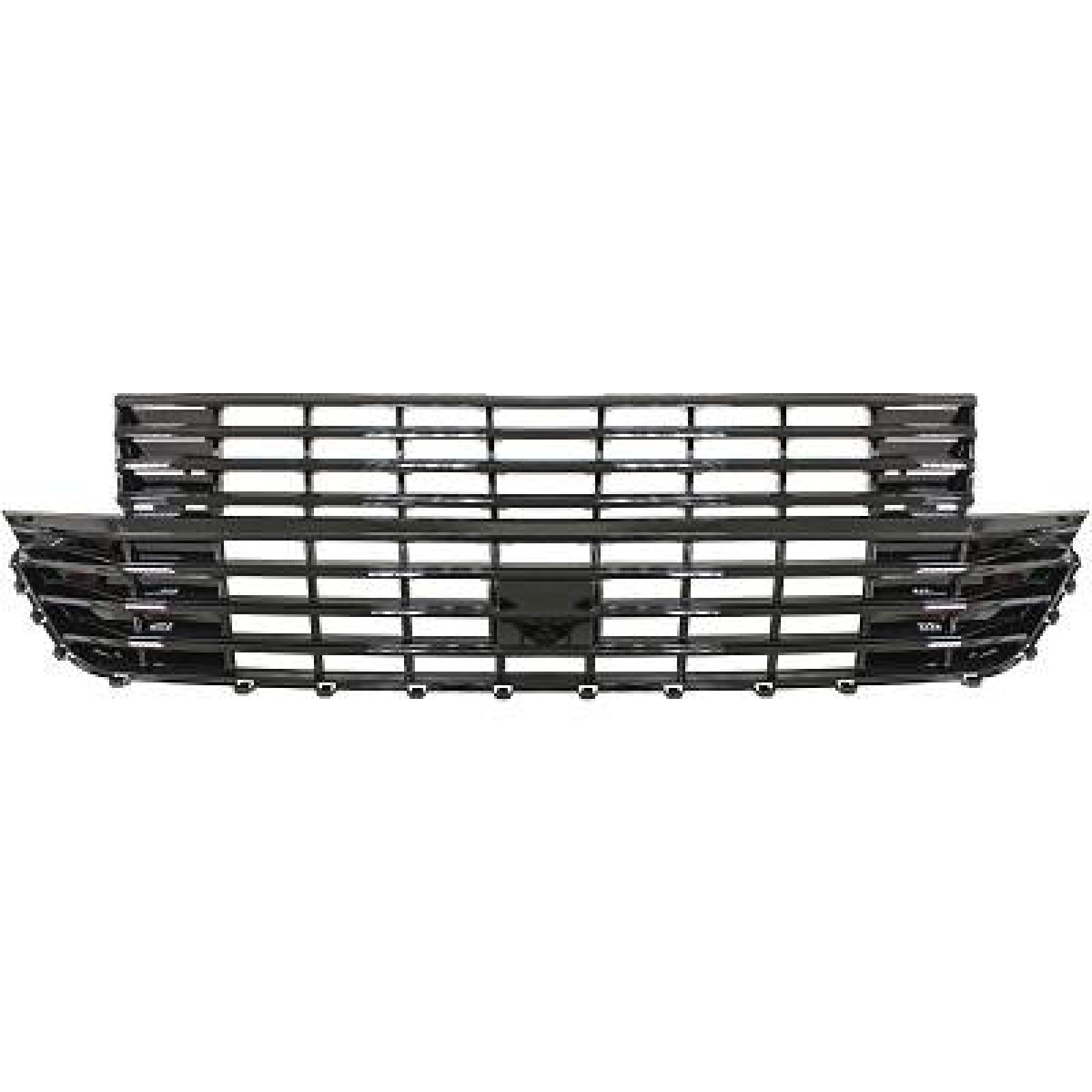 Grilă față sport fără insignă, compatibilă cu VW T6.1 Facelift, negru lucios, 2019-