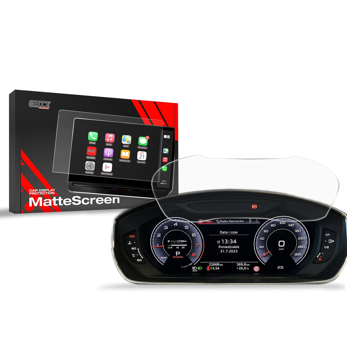 Folie de protecție pentru ecran Audi Q3 Virtual Cockpit 10,25" (2020-2025) Anti-Amprentă, Mată