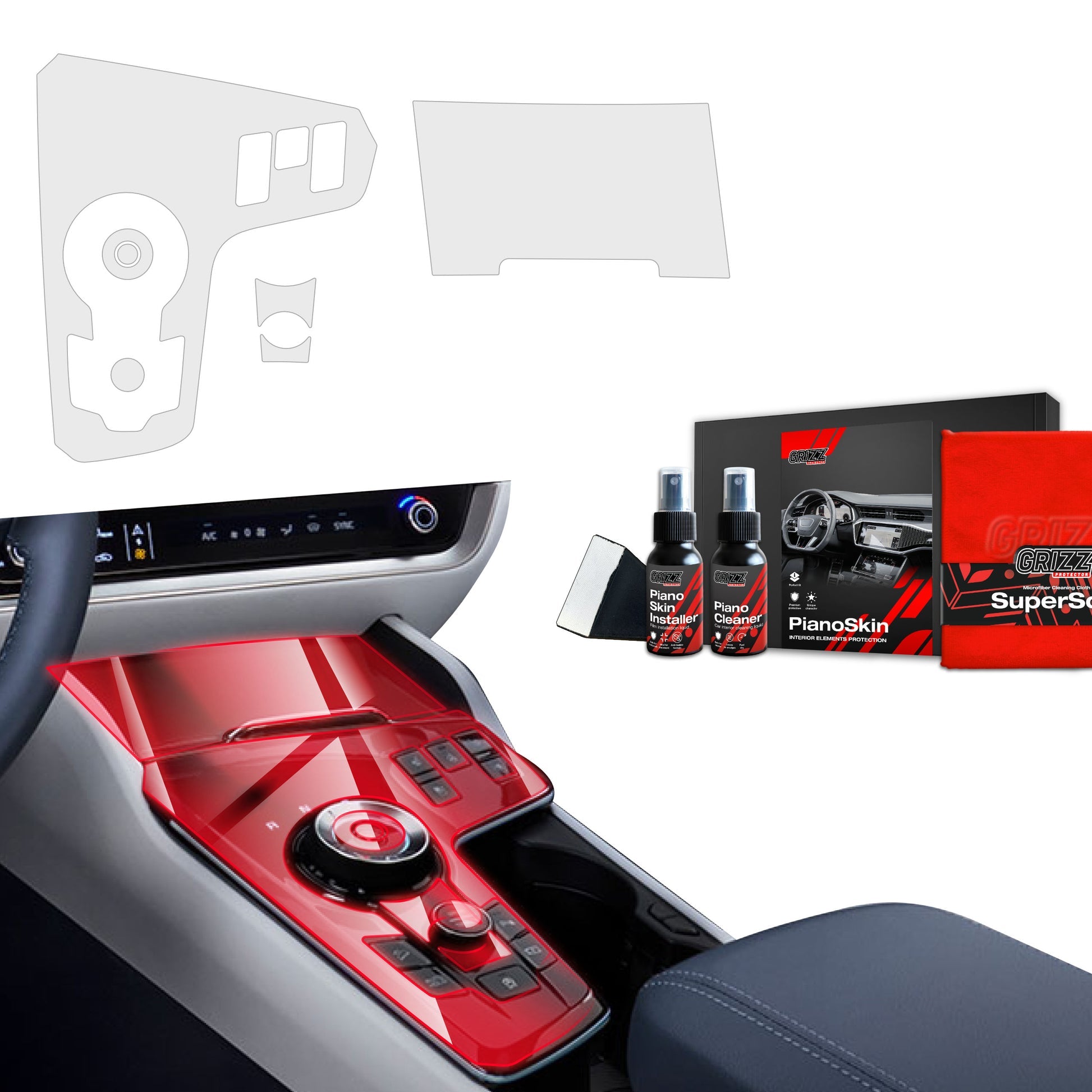 Folie de protecție 3în1 pentru consola centrală Kia Sportage 5 (2021-2024) mată