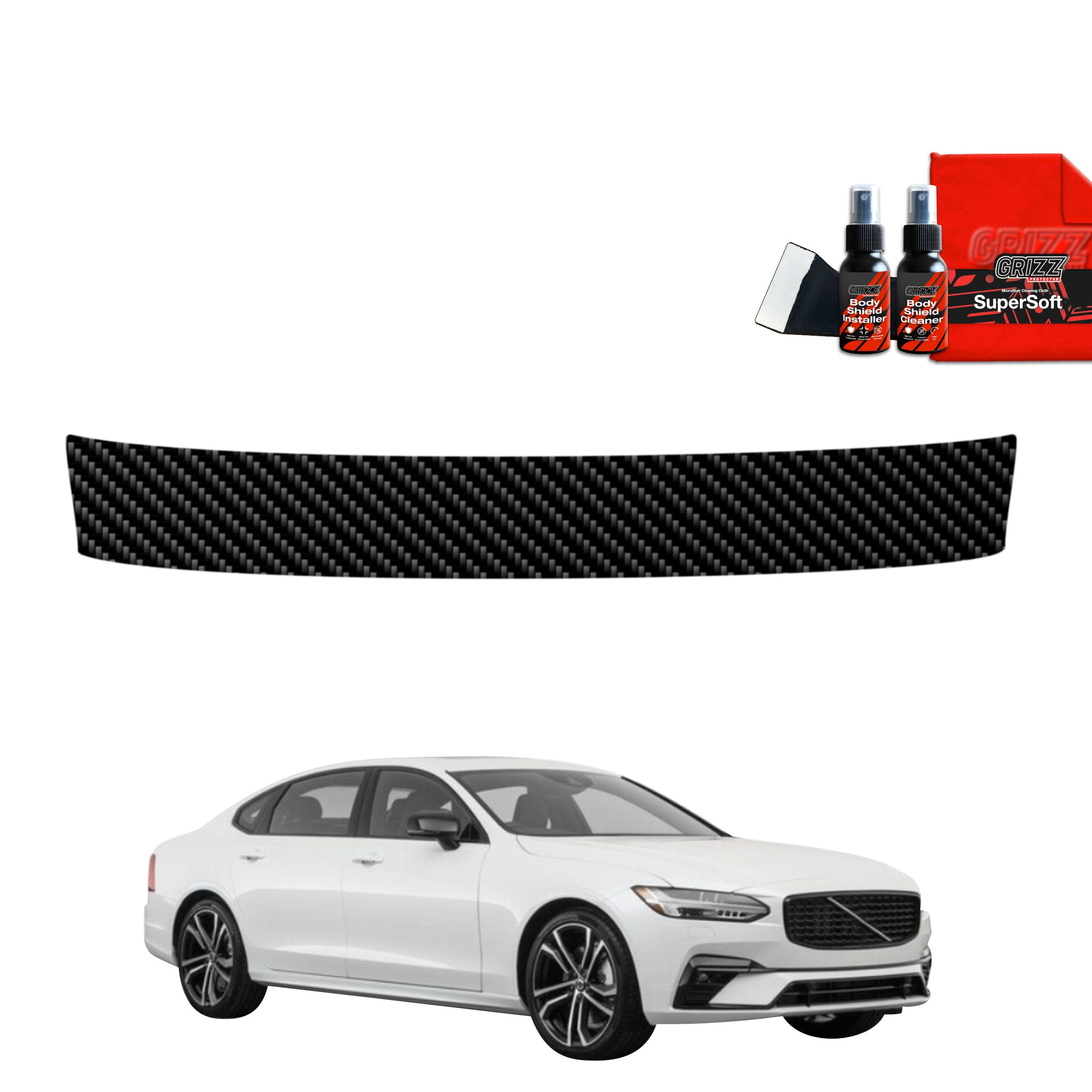 Folie de protecție din carbon pentru pragul portbagajului - Volvo S90 Sedan 5D (2016-2020)