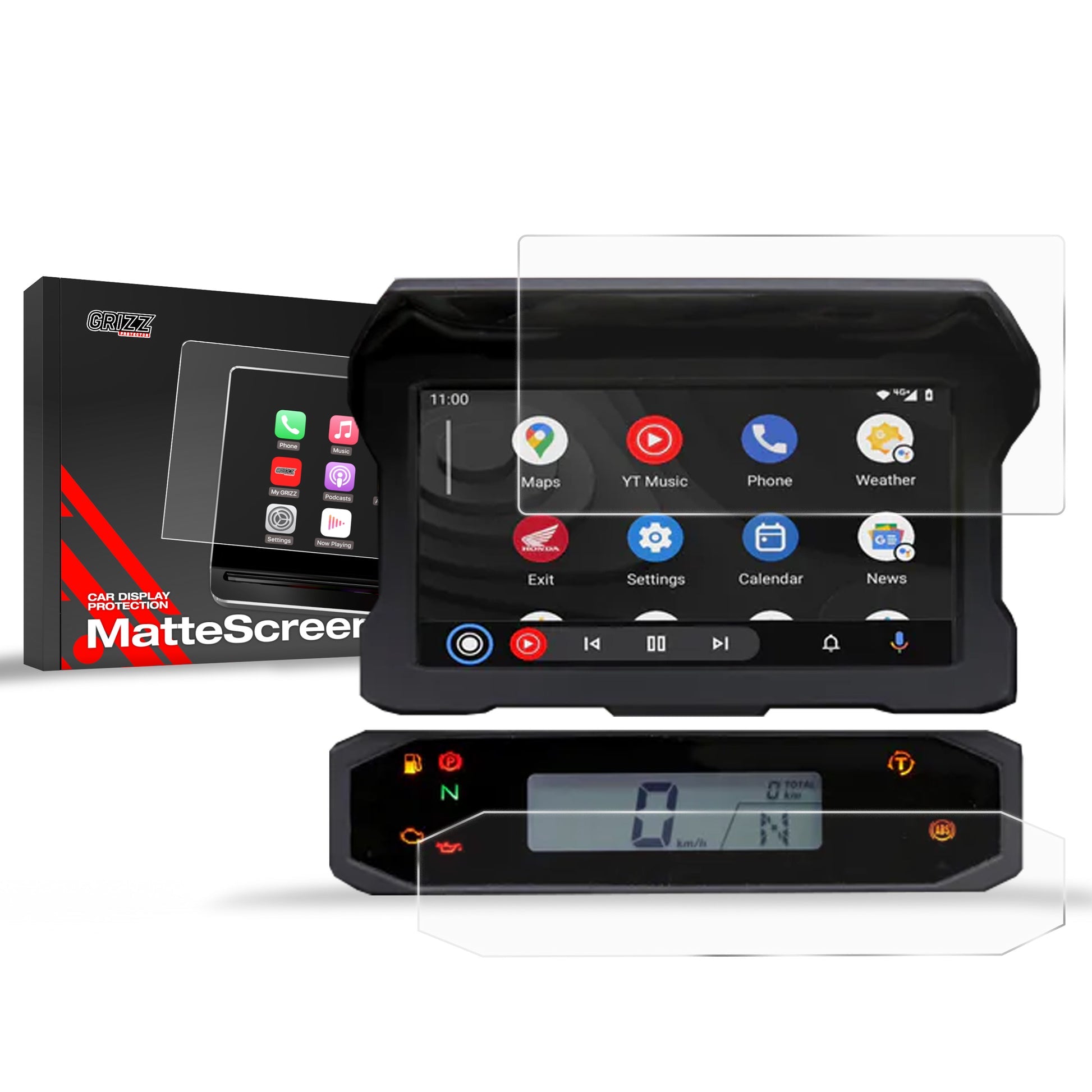 Folie de protecție pentru ecran 2în1 pentru Honda CRF 1100L Africa Twin 5" (2024-2025) Anti-Amprentă, Mată