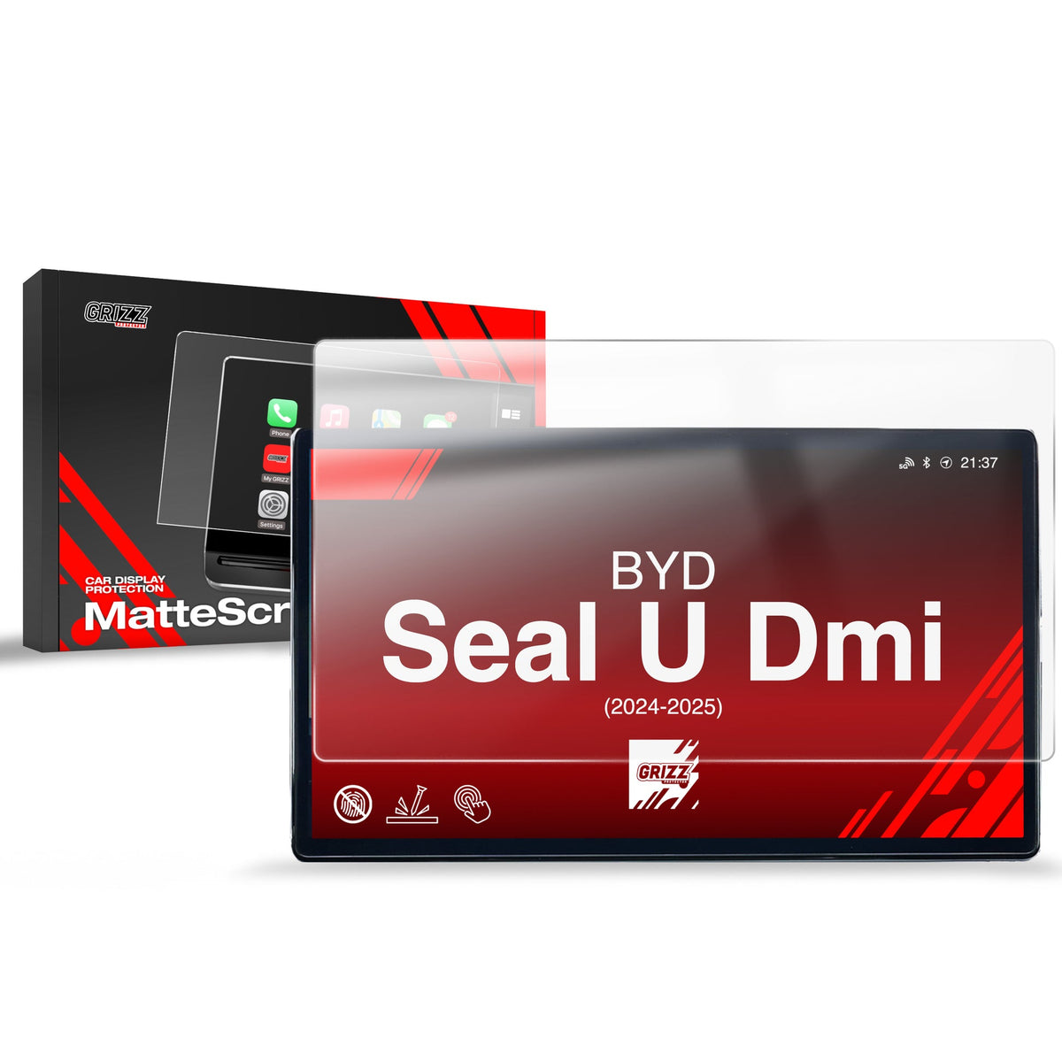 Folie de protecție pentru ecranul de navigație Grizz pentru BYD SEAL U DMi 15,6" (2024-2025) Anti-Amprentă, Mată