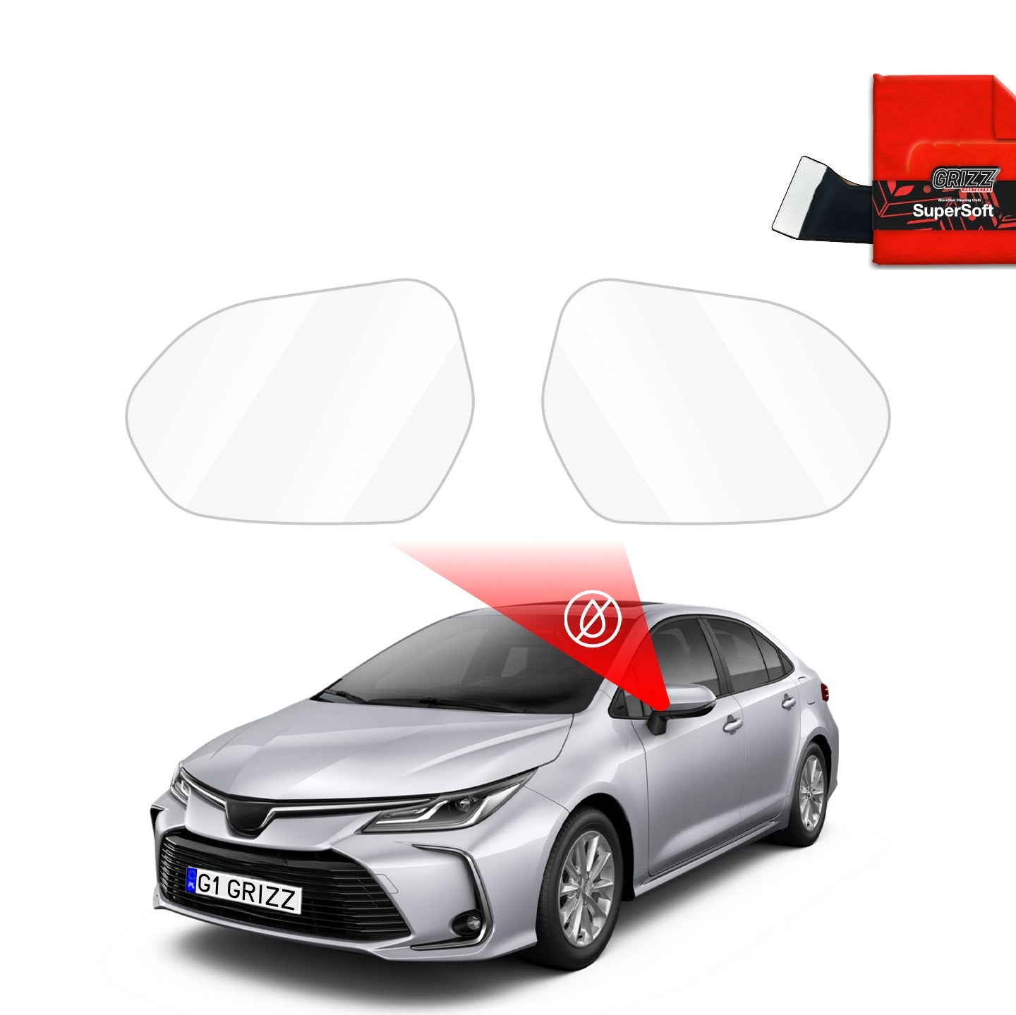 Folie de protecție împotriva ploii pentru oglinzile exterioare - Toyota Corolla (2018-2022)