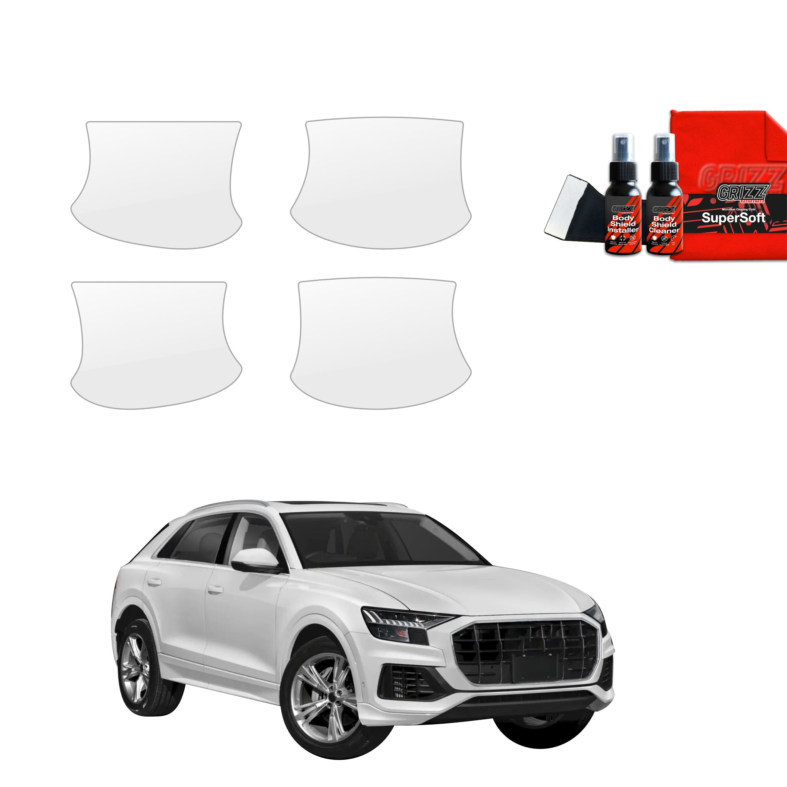 Folie de protecție 4în1 pentru adâncituri mânere uși - Audi Q8 (2018-2025)