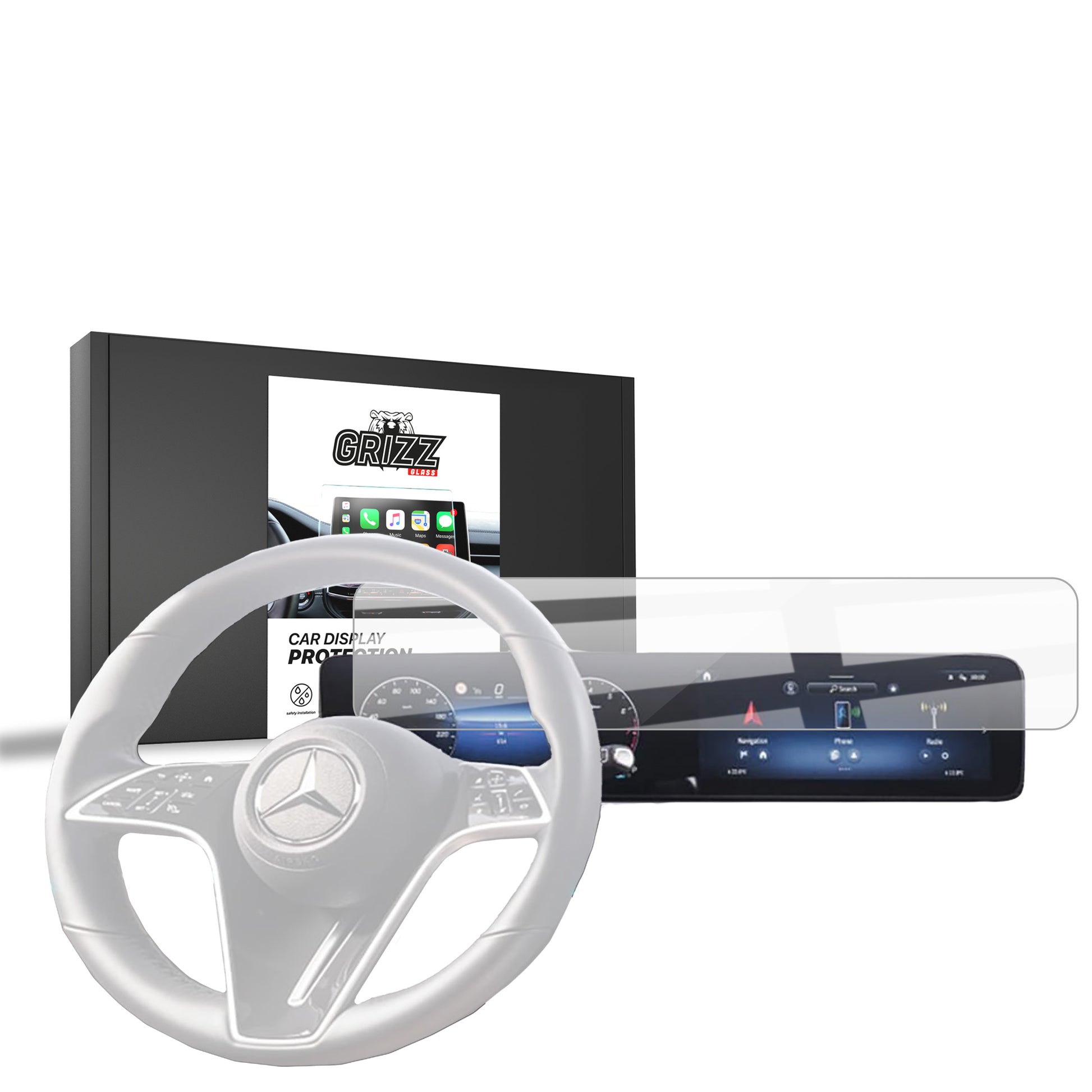 Folie de protecție pentru ecran pentru Mercedes EQA (2024-2025) folie pentru navigație, rezistentă la zgârieturi, clară