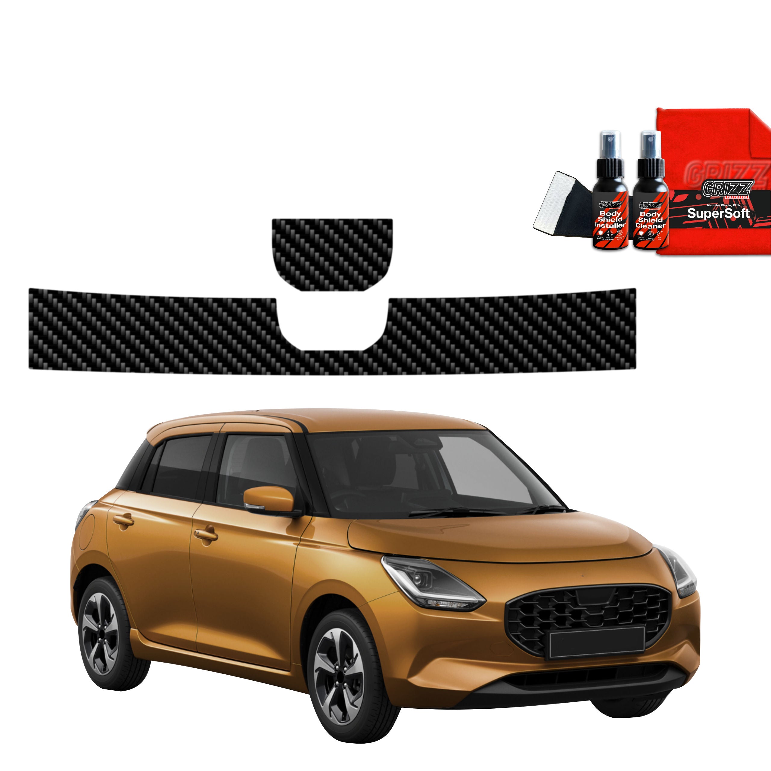 Folie de protecție din carbon 2în1 pentru marginea de încărcare - Suzuki Swift (2024-2025)