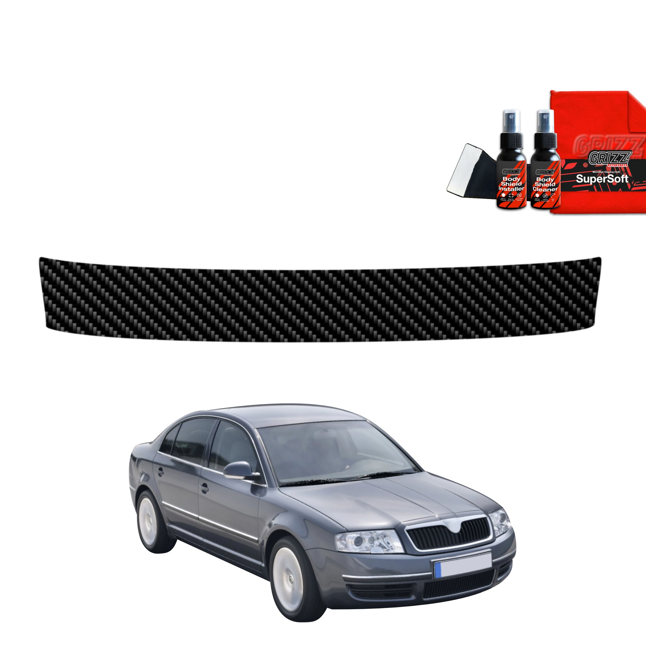 Folie de protecție din carbon pentru marginea de încărcare - Skoda Superb (2001-2008)