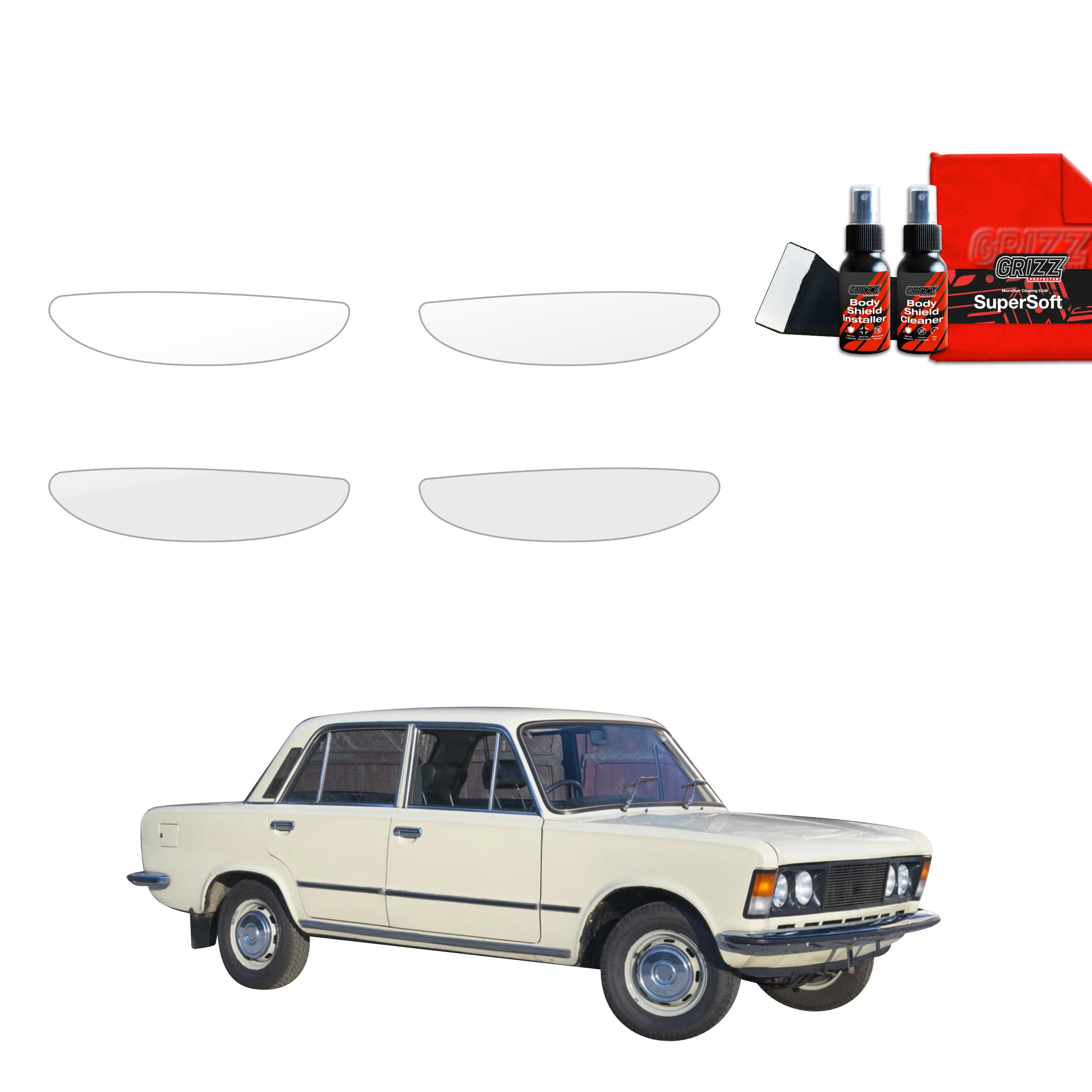 Folie de protecție 4în1 pentru adânciturile mânerelor ușilor - Fiat 125P (1967-1991)