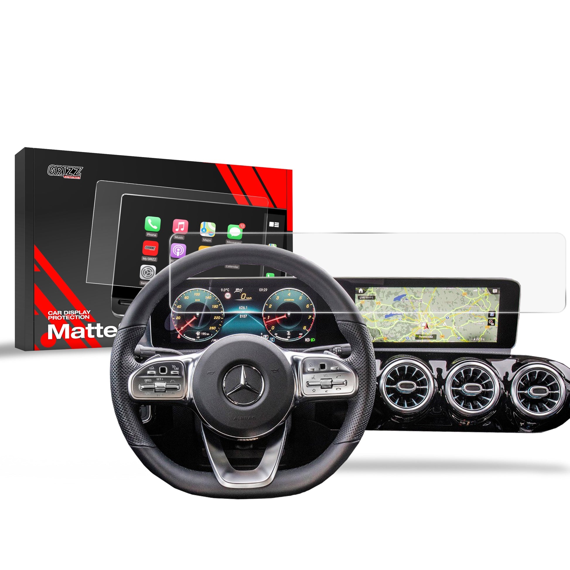 Folie de protecție pentru ecran pentru Mercedes CLA C118 (2019-2025) Anti-Amprentă, Mată