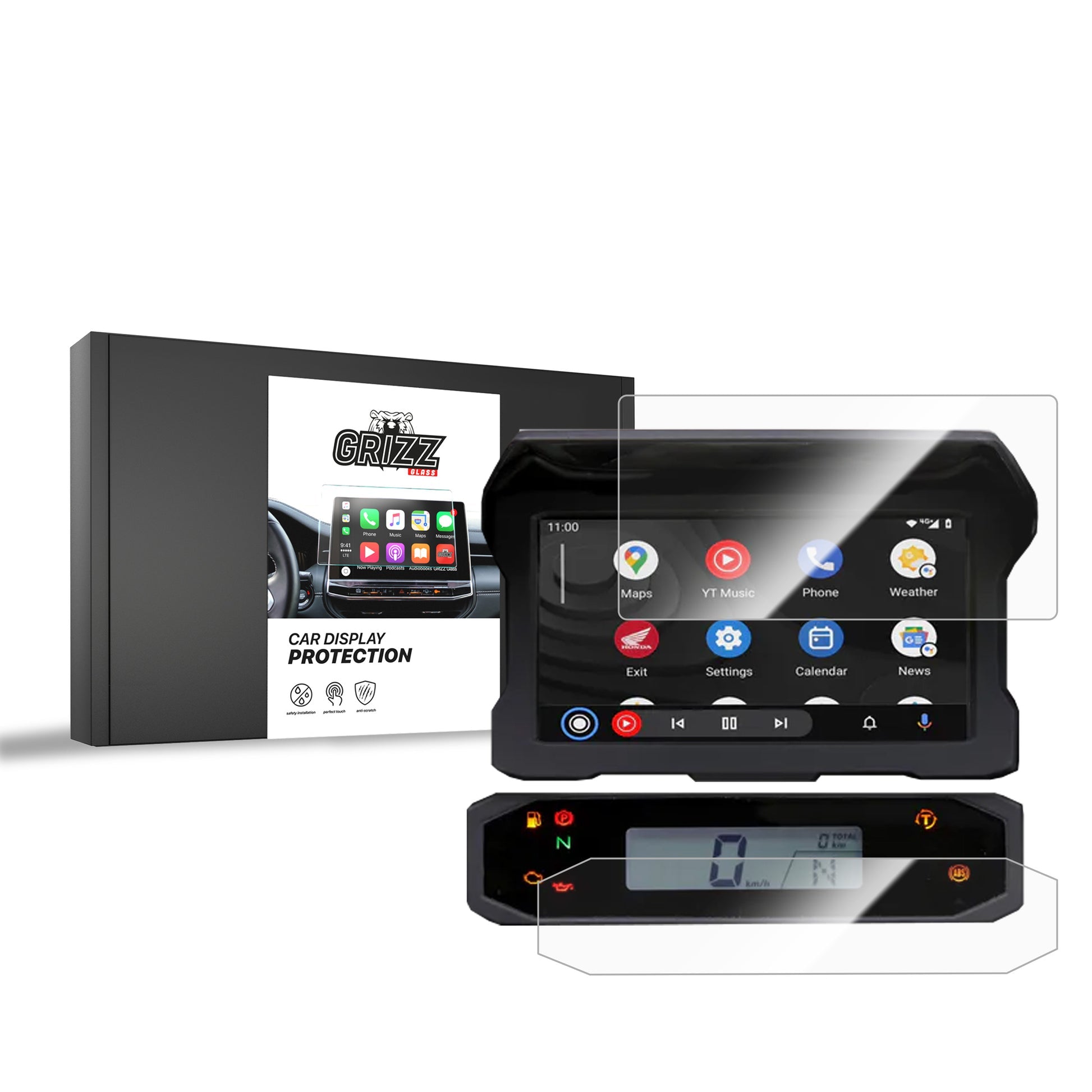 Folie de protecție pentru ecran 2în1 pentru Honda CRF1100L Africa Twin Adventure Sports ES 5" (2024-2025) folie pentru navigație, rezistentă la zgârieturi, clară