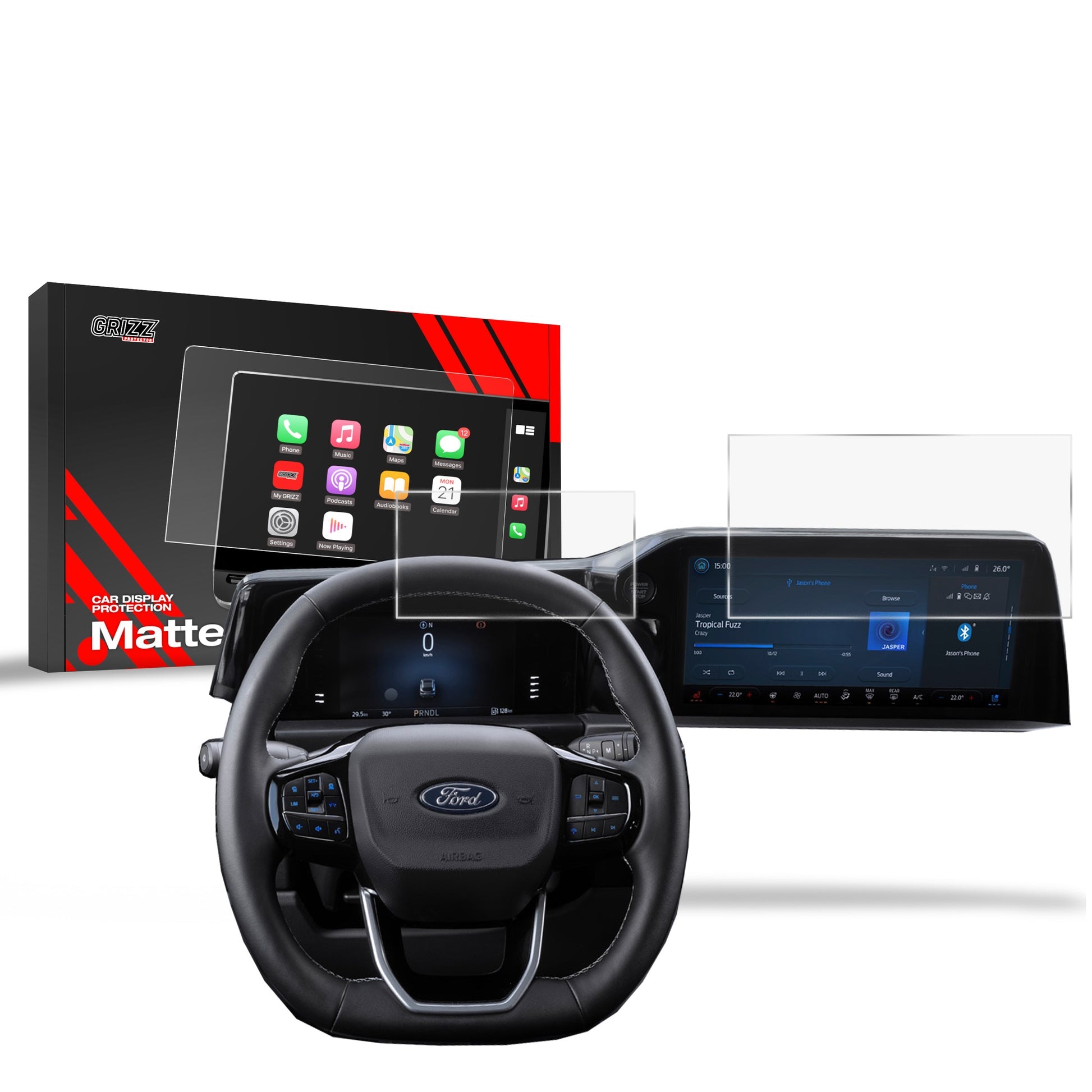 Folie de protecție pentru ecran 2în1 pentru Ford Transit Custom 2 13" (2024-2025) Anti-Amprentă, Mată
