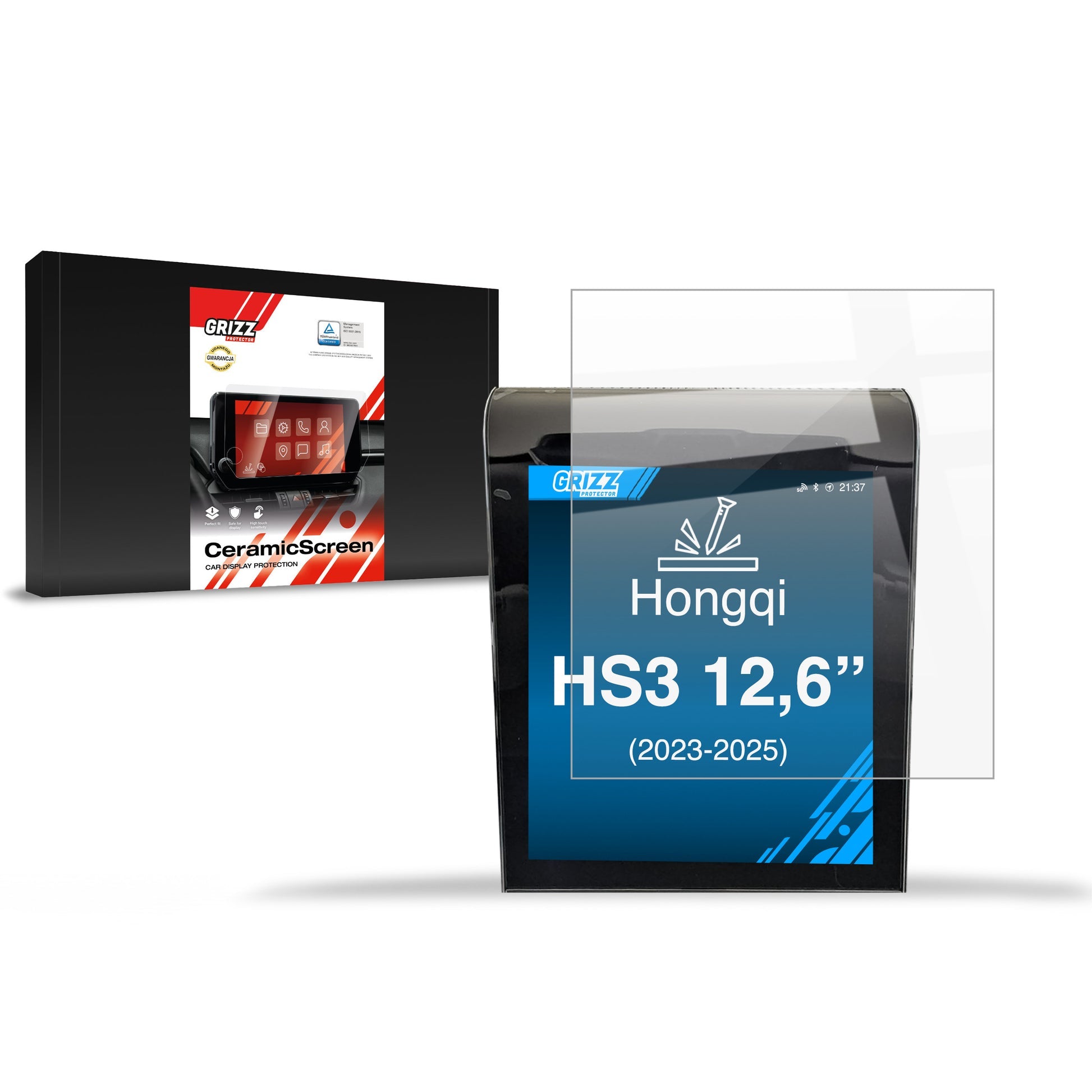 Folie de protecție pentru ecran pentru Hongqi HS3 12,6" (2023-2025) folie navigație, rezistentă la zgârieturi, clară
