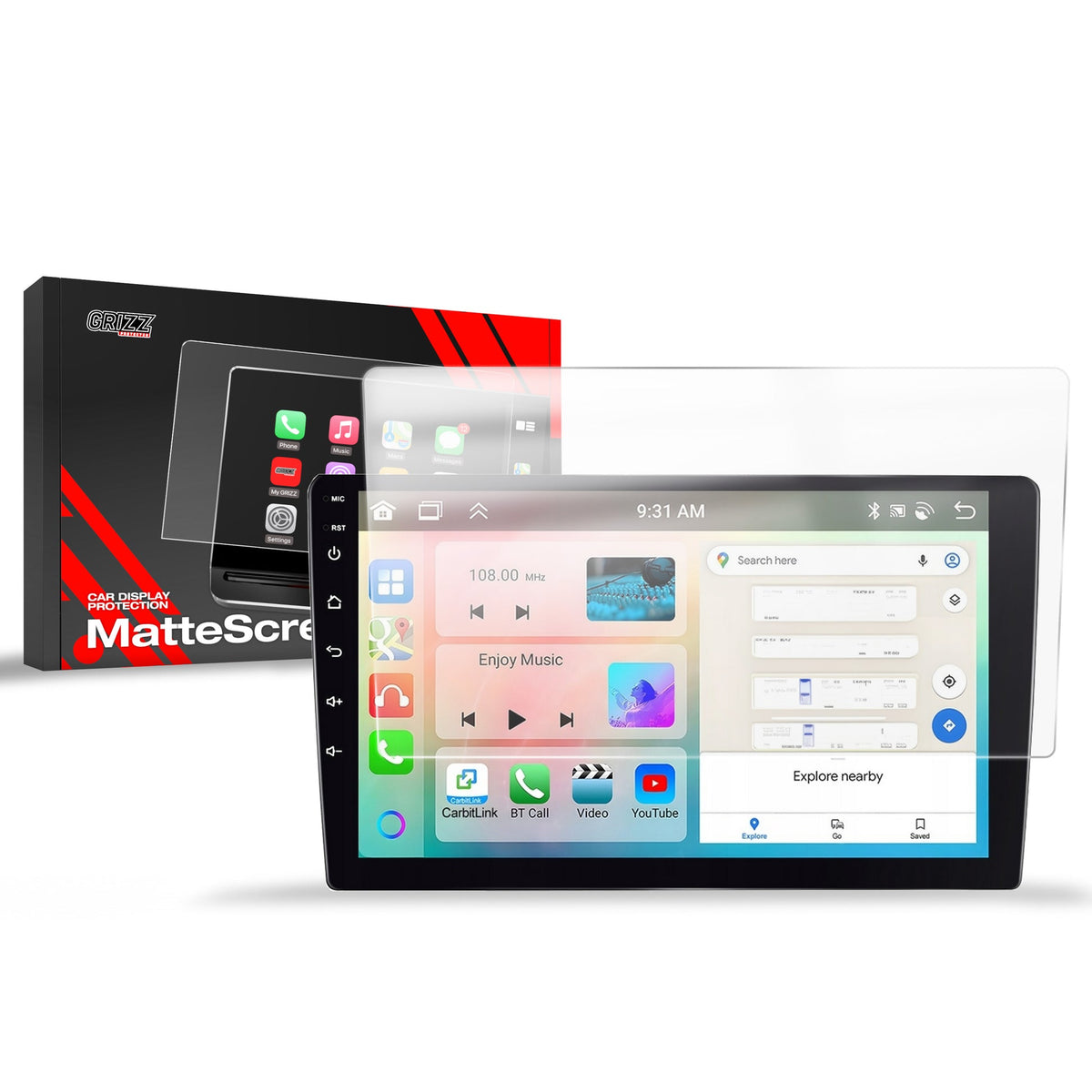 Folie de protecție pentru ecran pentru radio Android Allnoel A3453 9" anti-amprente, mată