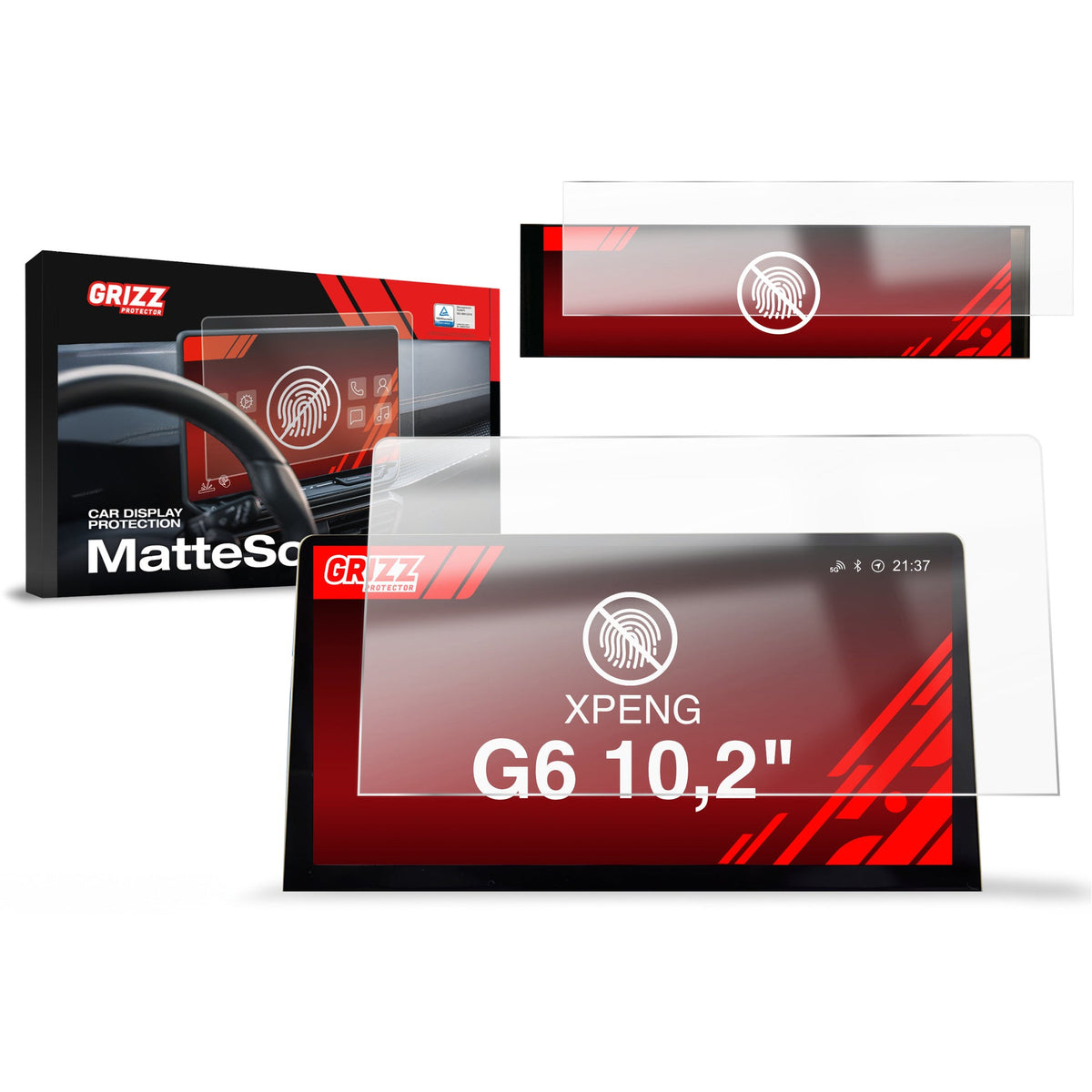 Folie de protecție pentru ecran 2în1 pentru XPENG G6 10,2" (2023-2024) Anti-amprentă, Mată