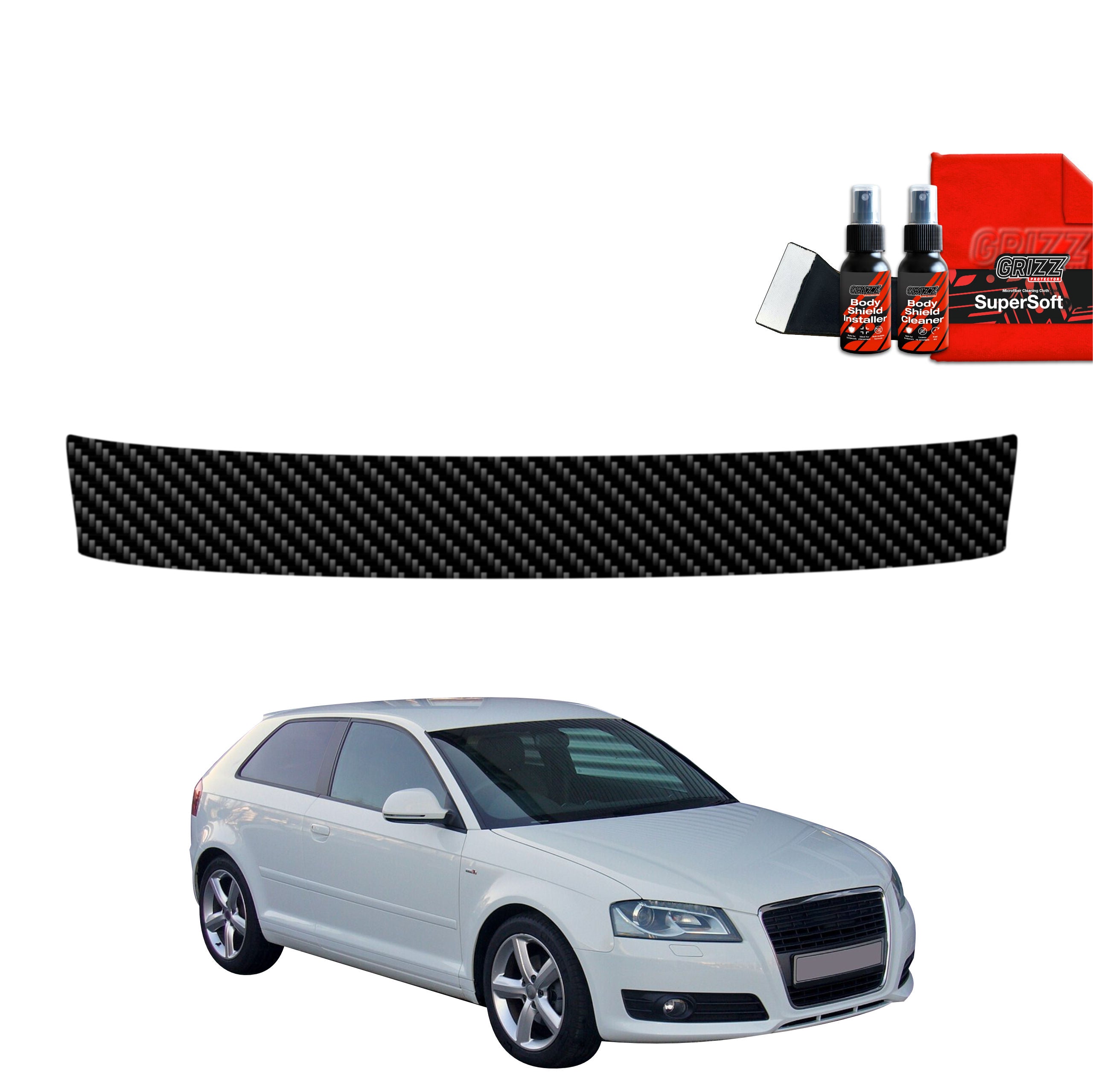 Folie de protecție din carbon pentru pragul portbagajului - Audi A3 8P Hatchback 3D (2003-2008)