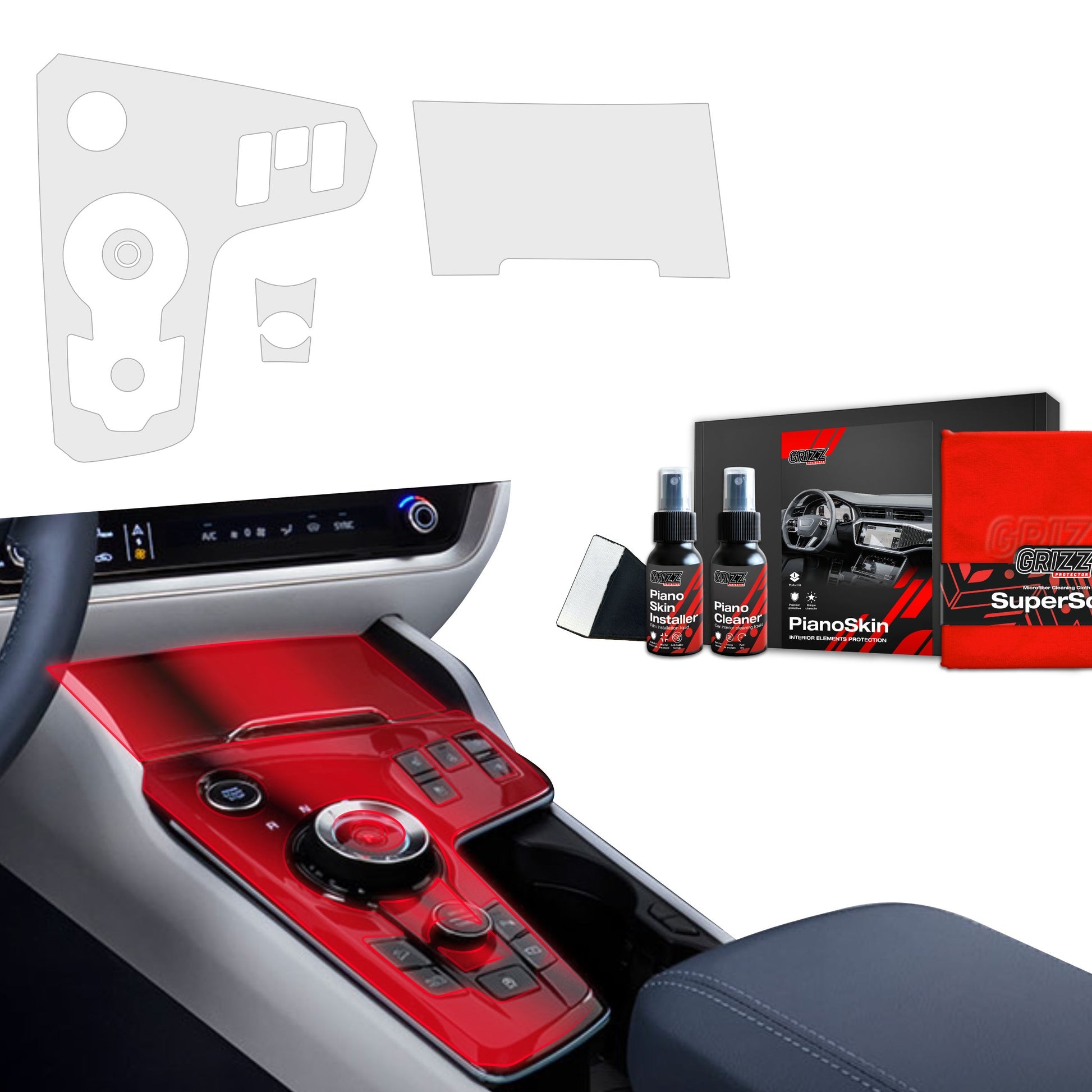 Folii de protecție 3în1 pentru consola centrală Kia Sportage 5 Keyless (2021-2024) Mat