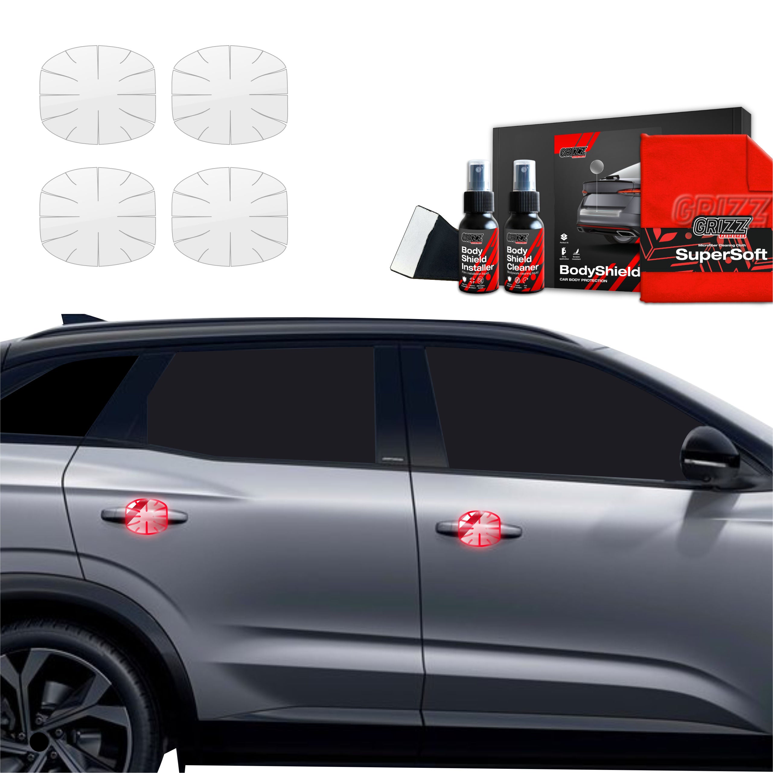 Folie de protecție 4în1 pentru adâncituri mânere uși - Renault Austral (2022-2025)