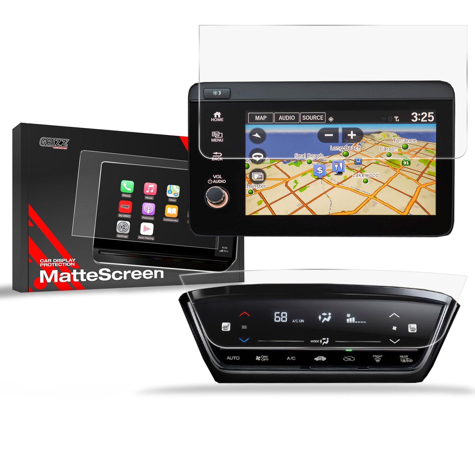 Folie de protecție pentru ecran 2în1 pentru Honda HR-V 2 (2019-2022) Anti-Amprentă, Mată