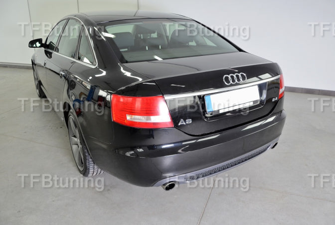 Difuzor bara spate spoiler fusta lip AUDI A6 C6 2004-2009 SEDAN Sline S-line S line S6 RS6 evacuare stanga dreapta TFB TUNING ROMANIA