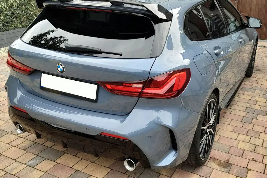Difuzor bara spate fusta spoiler lip BMW Seria 1 F40 hatchback 2019-2022 negru lucios TFBT