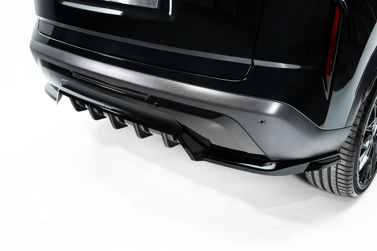 Prelungire difuzor bara spate spoiler fusta lip cu aripioare laterale Jaecoo 7 Hybrid Mk1 - Maxton Design