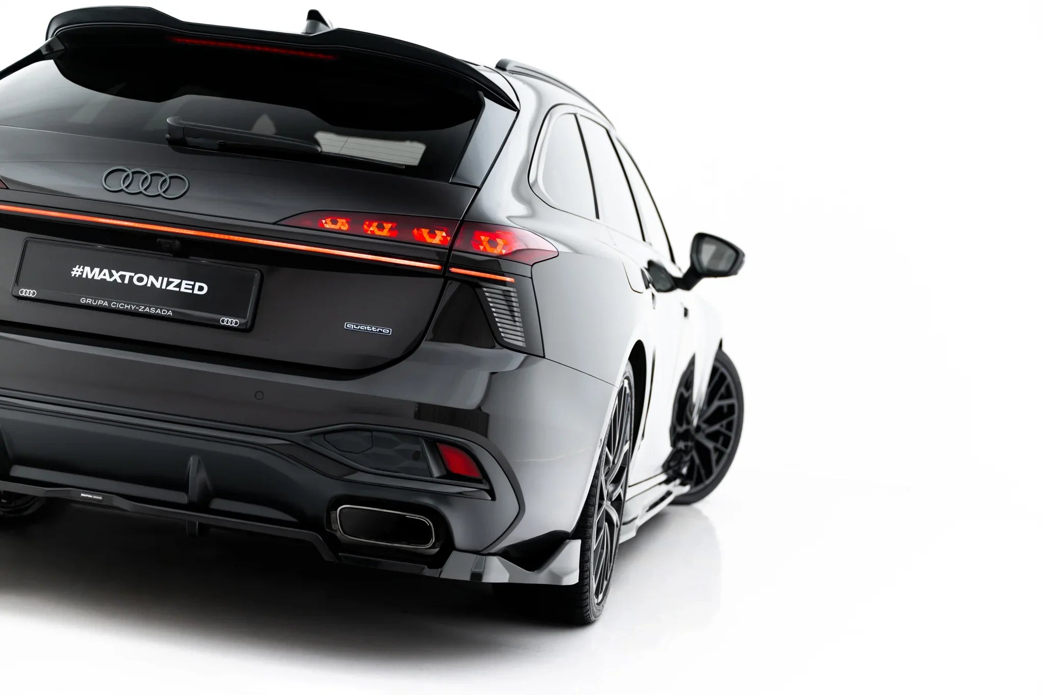 Difuzor bara spate spoiler fusta lip cu aripioare laterale V.4 Audi A6 S-Line C9 - Maxton Design