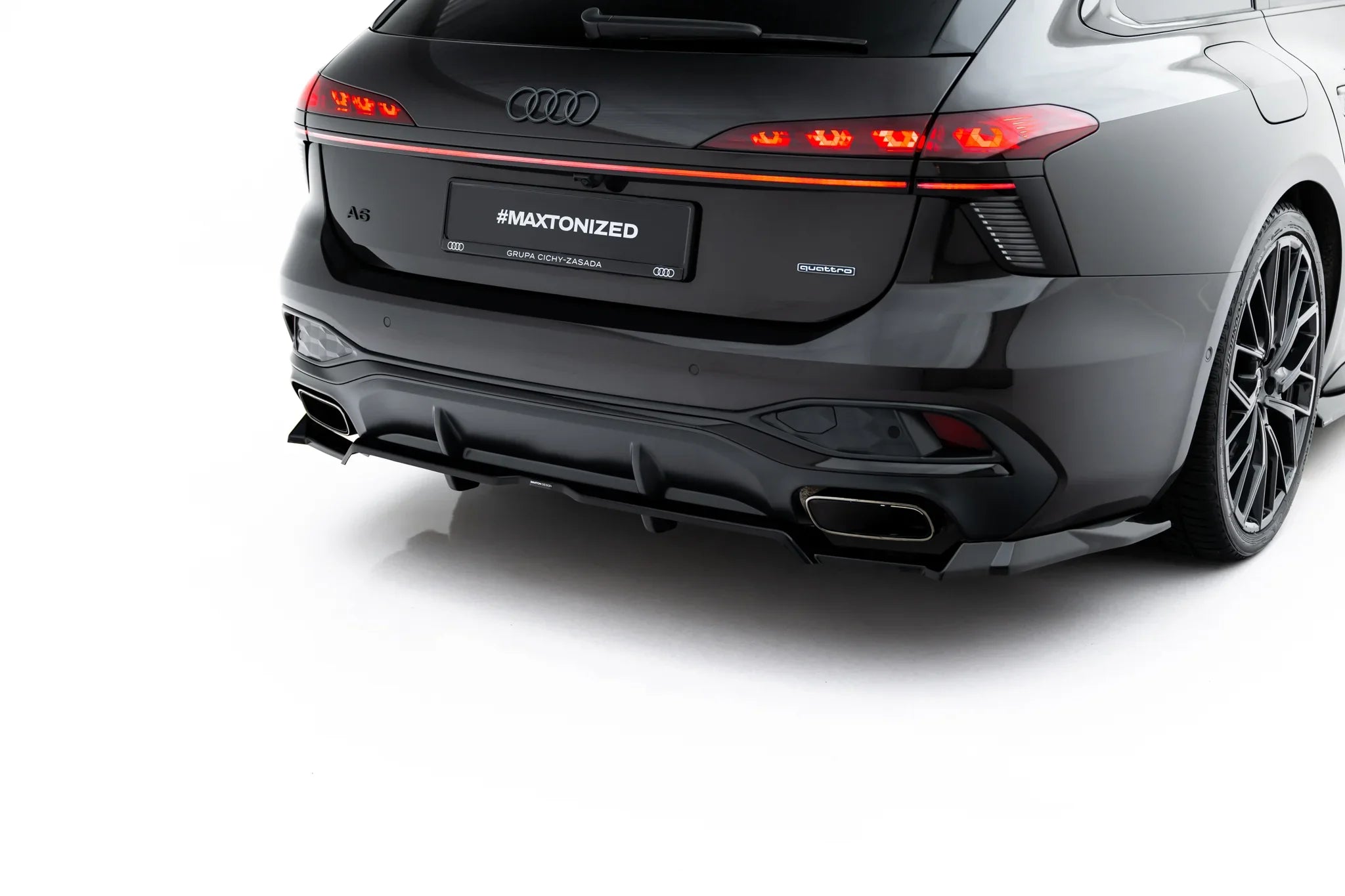 Difuzor bara spate spoiler fusta lip cu aripioare laterale V.3 Audi A6 S-Line C9 - Maxton Design