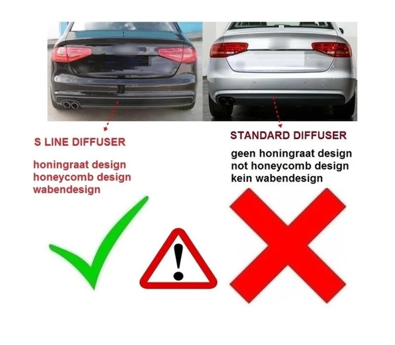 Difuzor bara spate fusta spoiler lip Audi A4 B8.5 2012-2015 pentru bara SLINE aspect S4 TFB TUNING