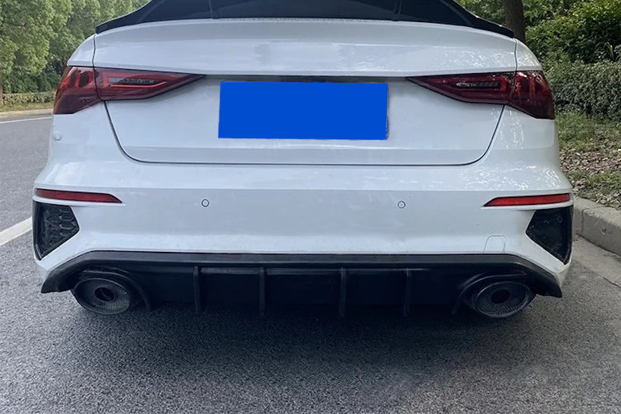 Difuzor bara spate fusta spoiler lip AUDI A3 8Y 2020+ sedan limuzina negru lucios TFBT