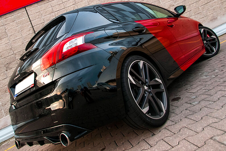 Difuzor bara spate fusta spoiler lip Peugeot 308 MK2 Hatchback 5 usi aspect GTI din 2013+ TFB TUNING