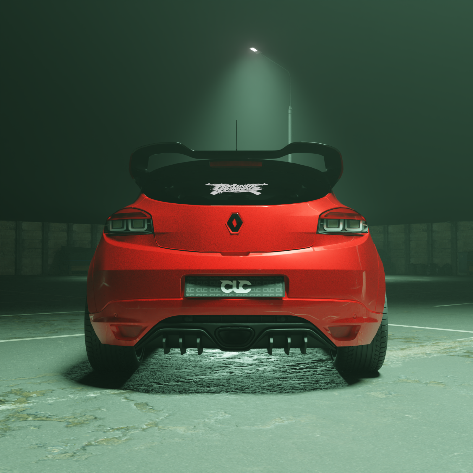 Difuzor bara spate fusta spoiler lip RENAULT MEGANE MK3 RS 2010 - 2016 TFB TUNING