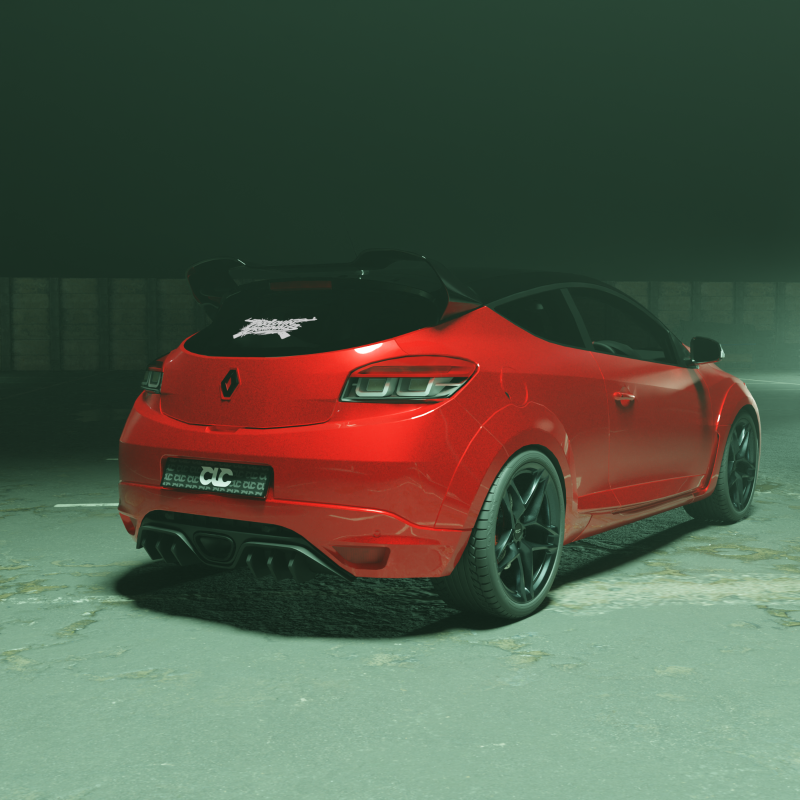 Difuzor bara spate fusta spoiler lip RENAULT MEGANE MK3 RS 2010 - 2016 TFB TUNING