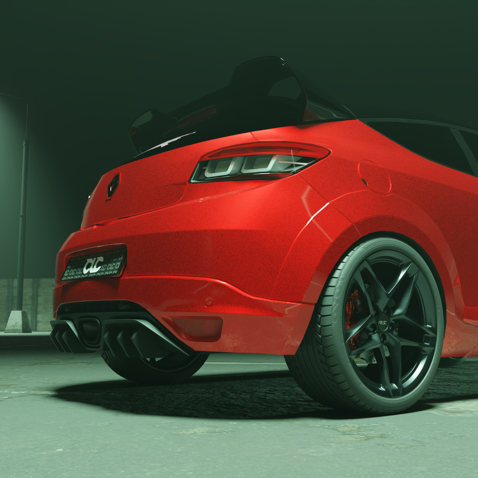 Difuzor bara spate fusta spoiler lip RENAULT MEGANE MK3 RS 2010 - 2016 TFB TUNING