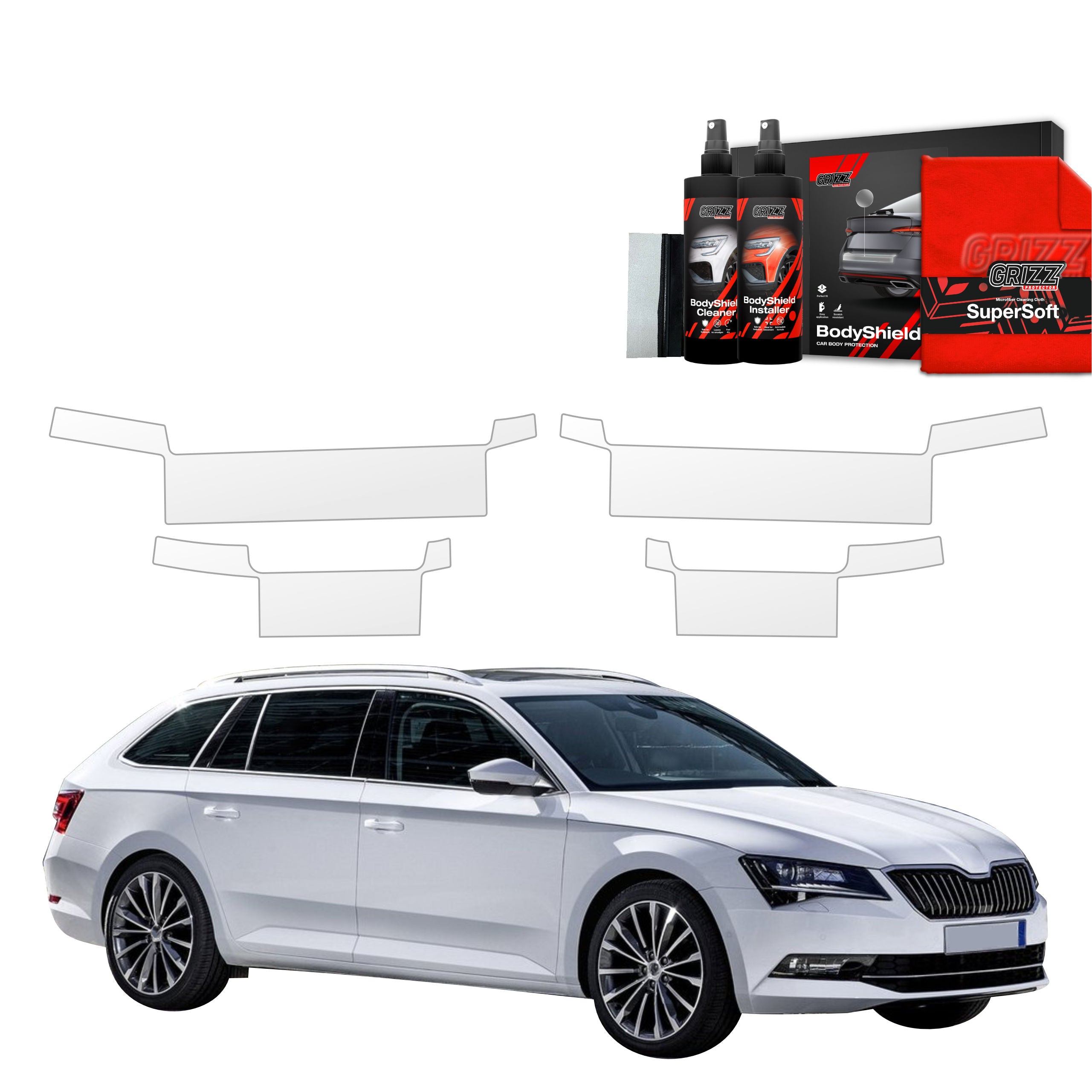 Folie de protecție 4în1 pentru praguri - Skoda Superb 3 Combi (2016-2019)