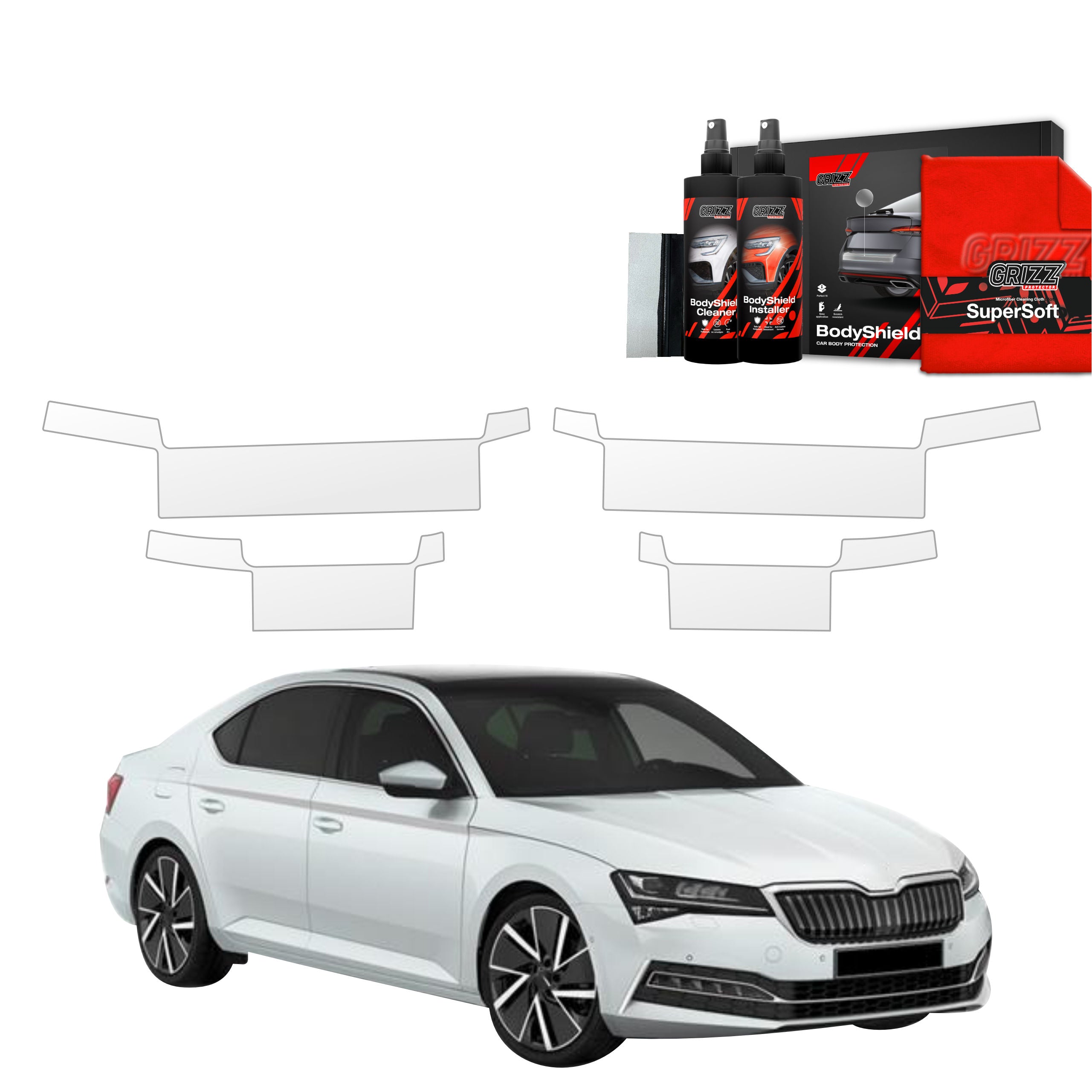 Folie de protecție 4în1 pentru praguri - Skoda Superb 3 Liftback (2019-2023)