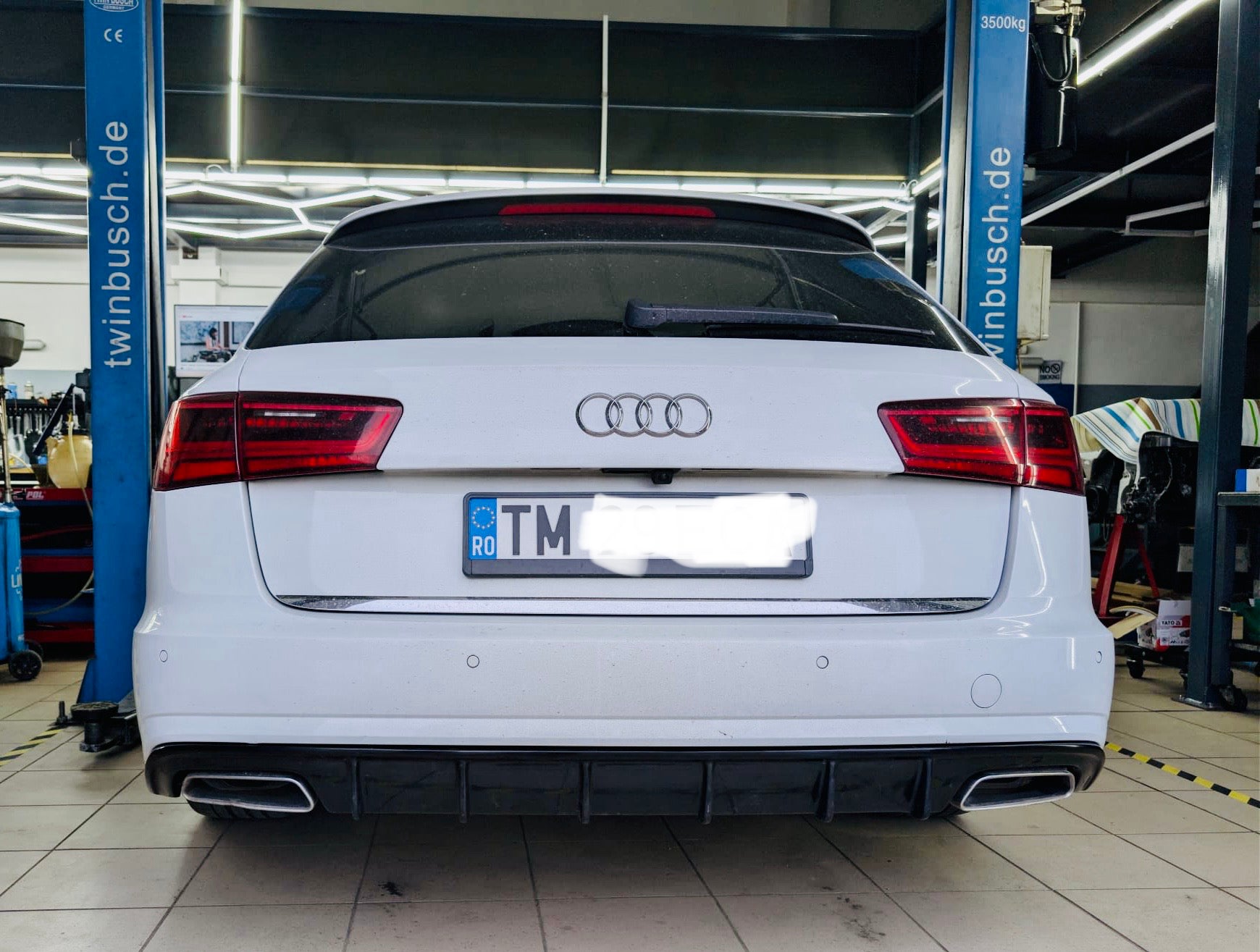 Difuzor bara spate fusta lip prelungire Audi A6 C7 2014-2018 Facelift ver1 TFB TUNING