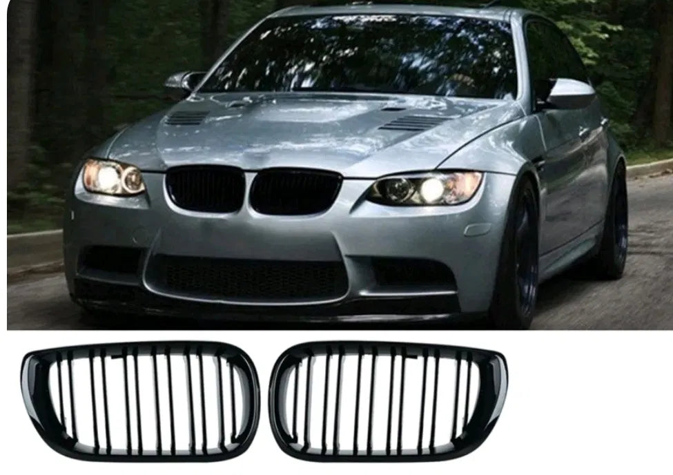 Grila Dubla Grilaj Nari BMW Seria 3 E46 negru lucios