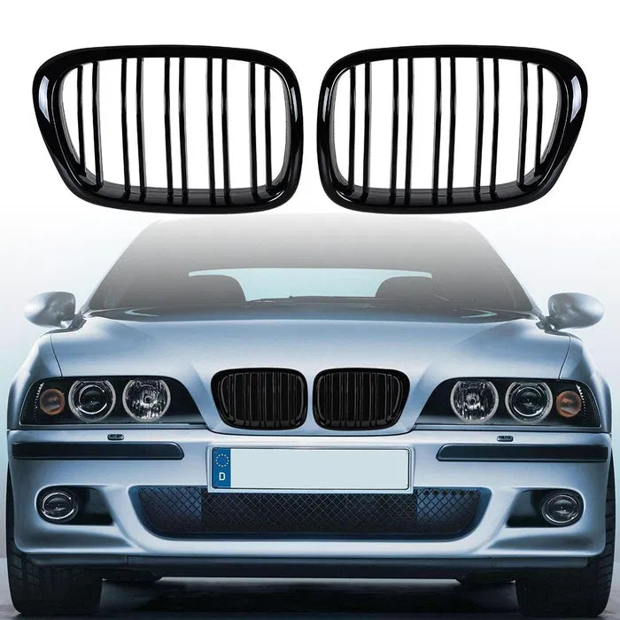 Grila Dubla Grilaj Nari BMW Seria 5 E39 negru lucios