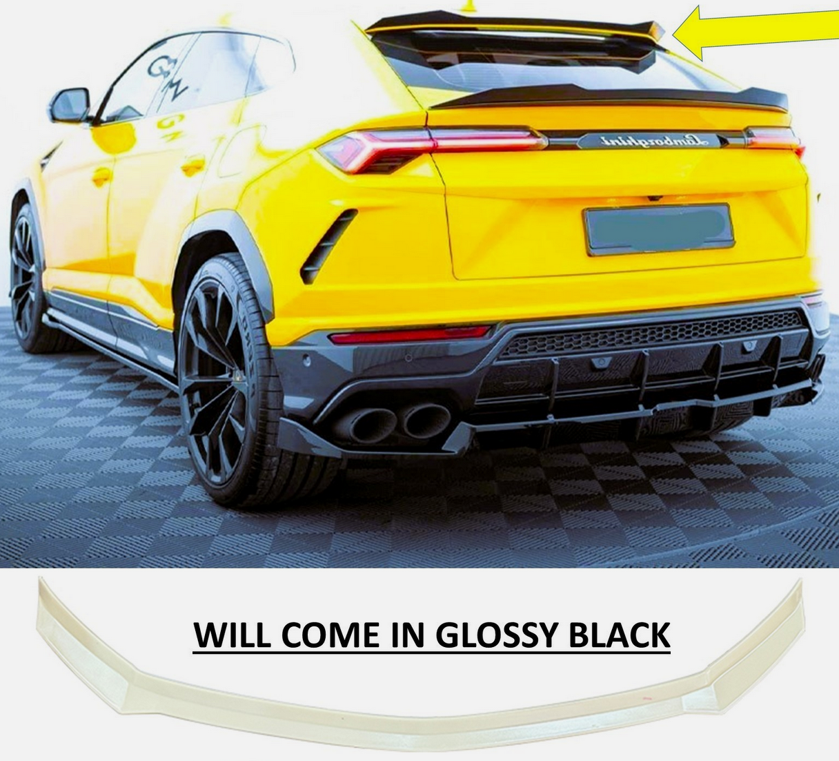 Kit caroserie eleron spate Lamborghini Urus Negru Lucios, Aripă, Stil Aero 18+ TUNING BRASOV