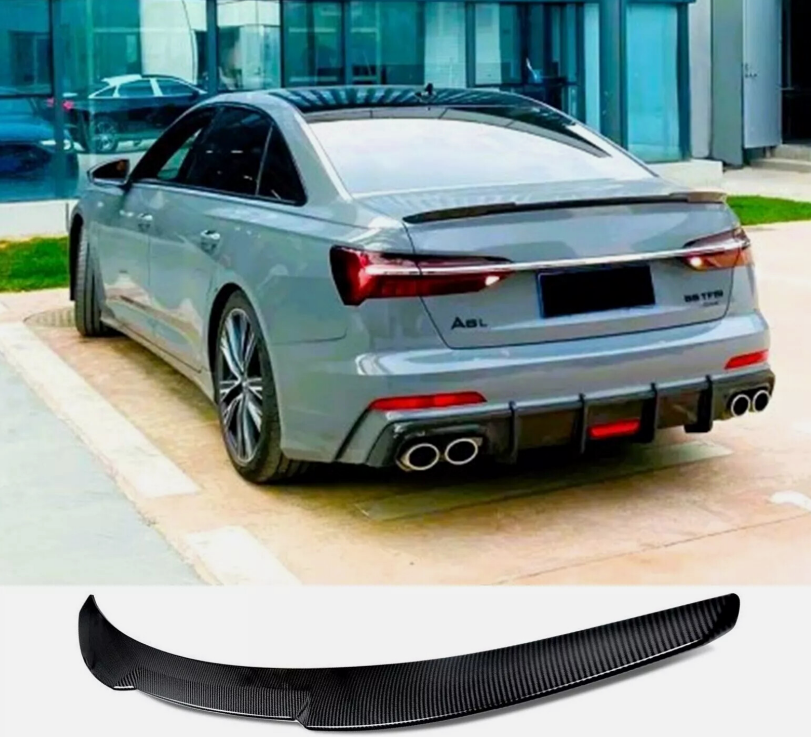 Kit spoiler spate din fibră de carbon pentru Audi A6 S6 C8 Sedan, stil M4, 2018+ TUNING BRASOV