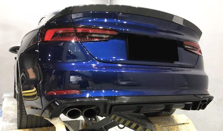 Prelungire bara spate fusta spoiler lip difuzor AUDI A5 F5 COUPE CABRIO S-LINE 2016-2019 bara SLINE TFB TUNING