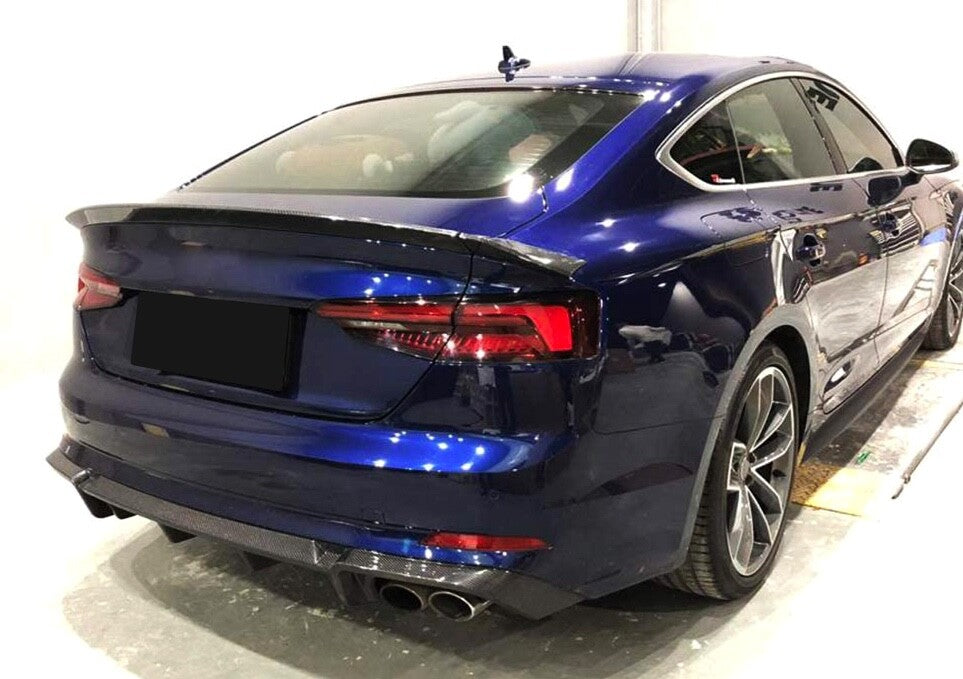 Prelungire bara spate fusta spoiler lip difuzor AUDI A5 F5 COUPE CABRIO S-LINE 2016-2019 bara SLINE TFB TUNING
